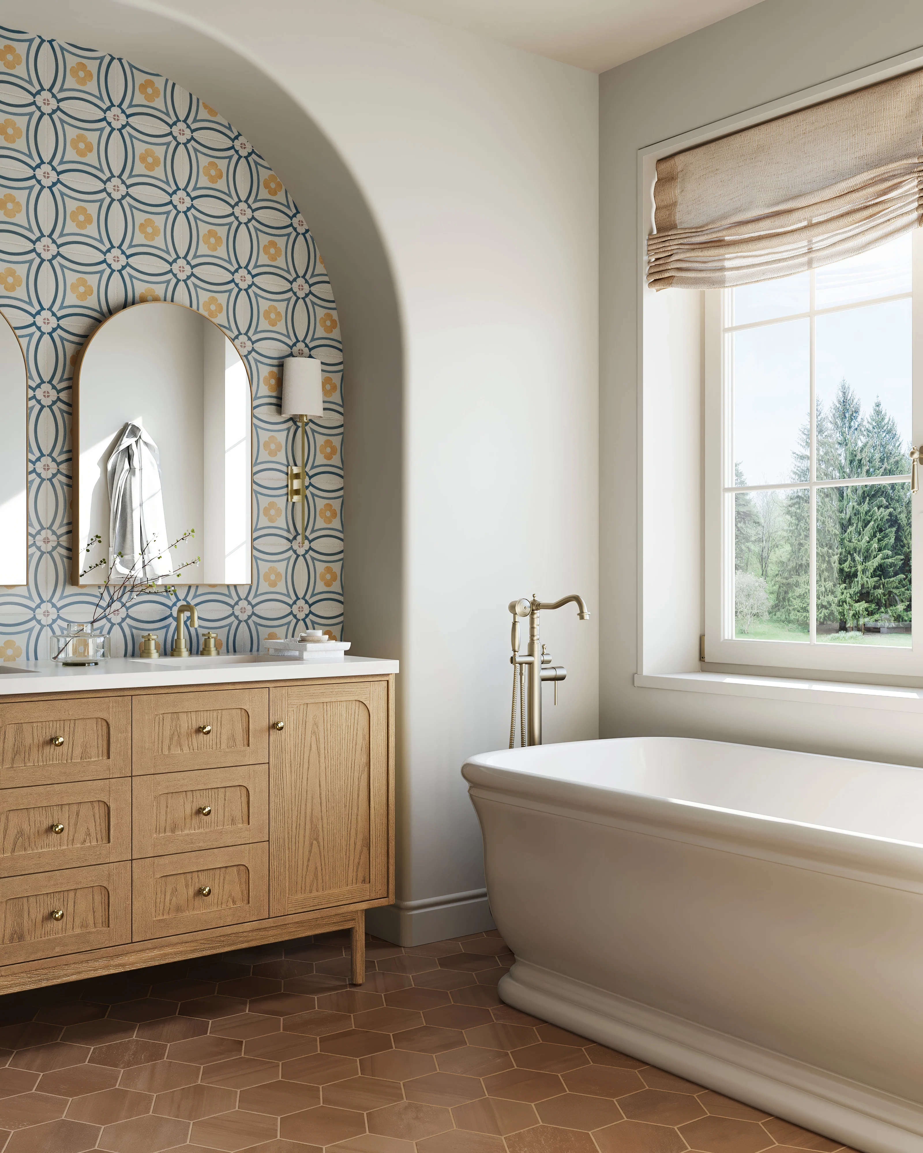 Abigail 60" Double Vanity in Light Natural Oak with 3 cm White Zeus Quartz Top - Image 12