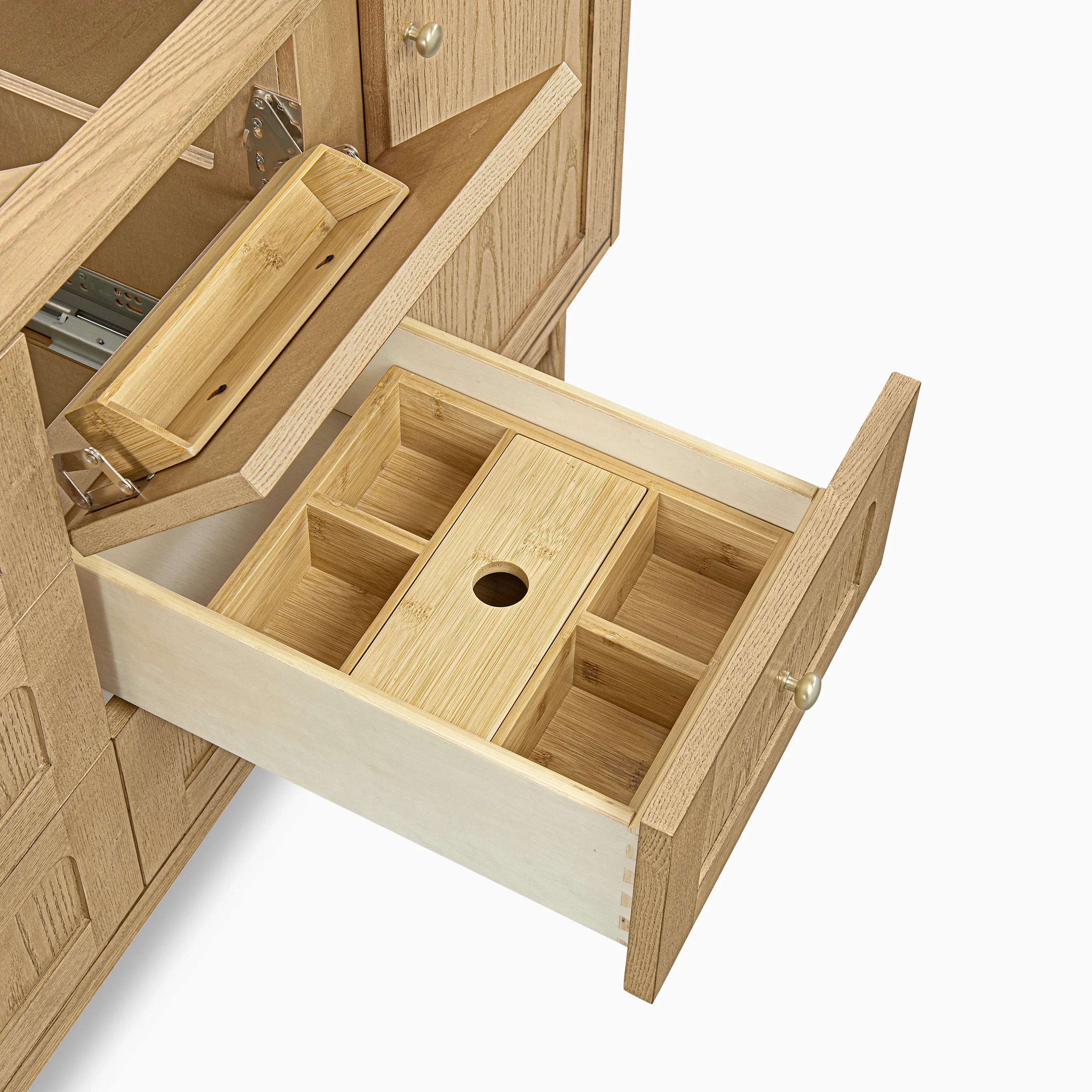Abigail 60" Double Vanity in Light Natural Oak with 3 cm White Zeus Quartz Top - Image 6