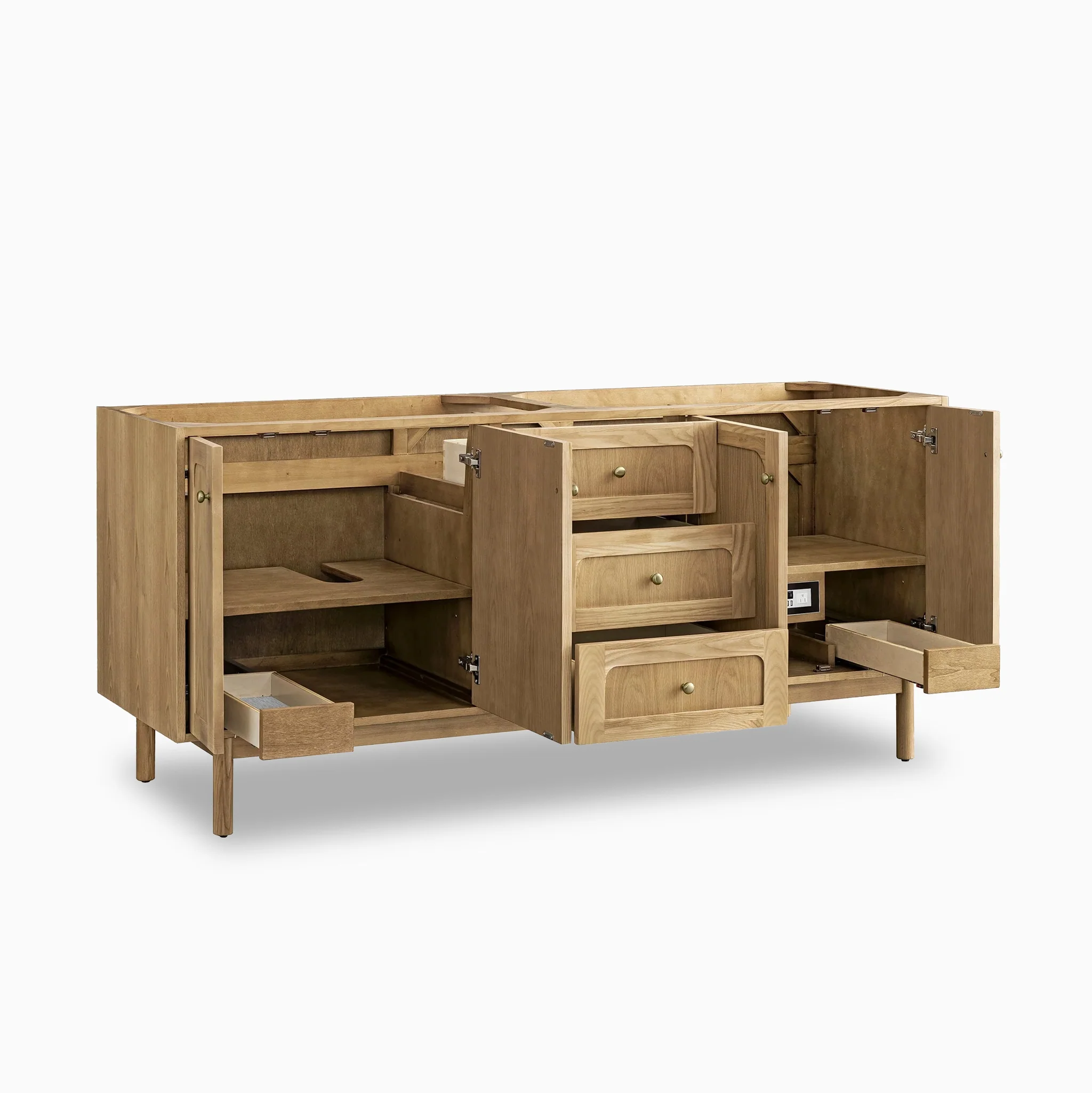 Abigail 72" Double Vanity in Light Natural Oak with 3 cm White Zeus Quartz Top - Image 5
