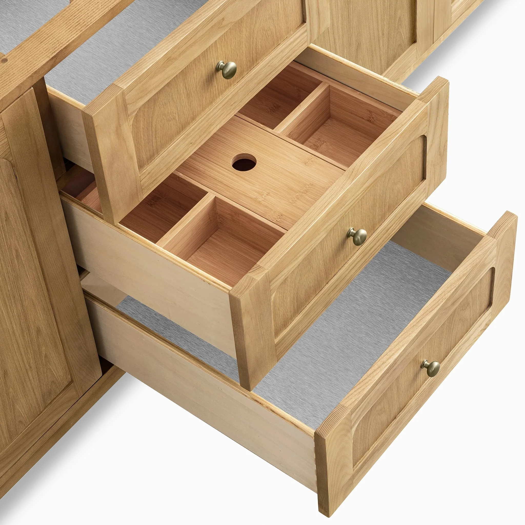 Abigail 72" Double Vanity in Light Natural Oak with 3 cm White Zeus Quartz Top - Image 7