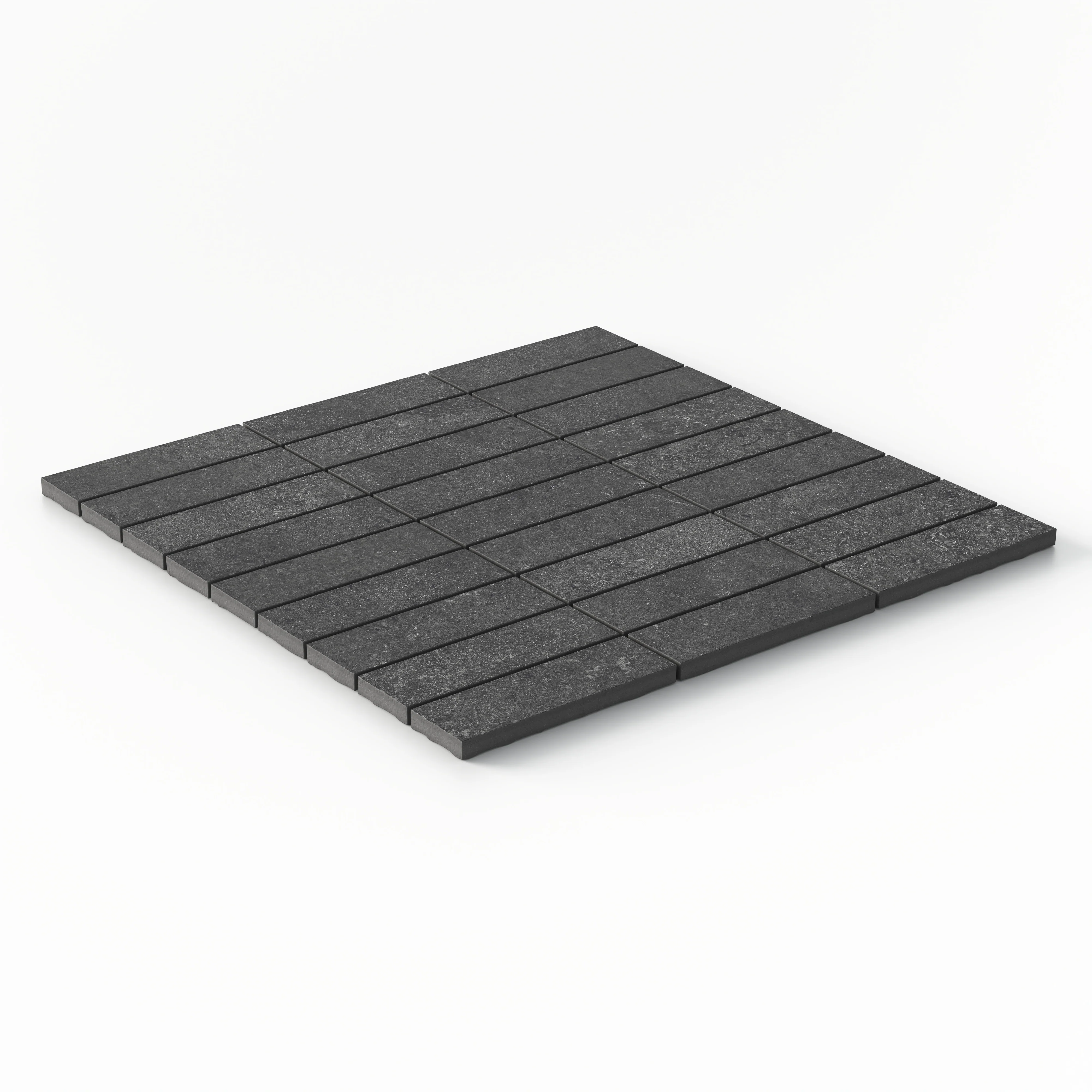 Adeline 1x4 Matte Porcelain Mosaic Tile in Midnight - Image 3
