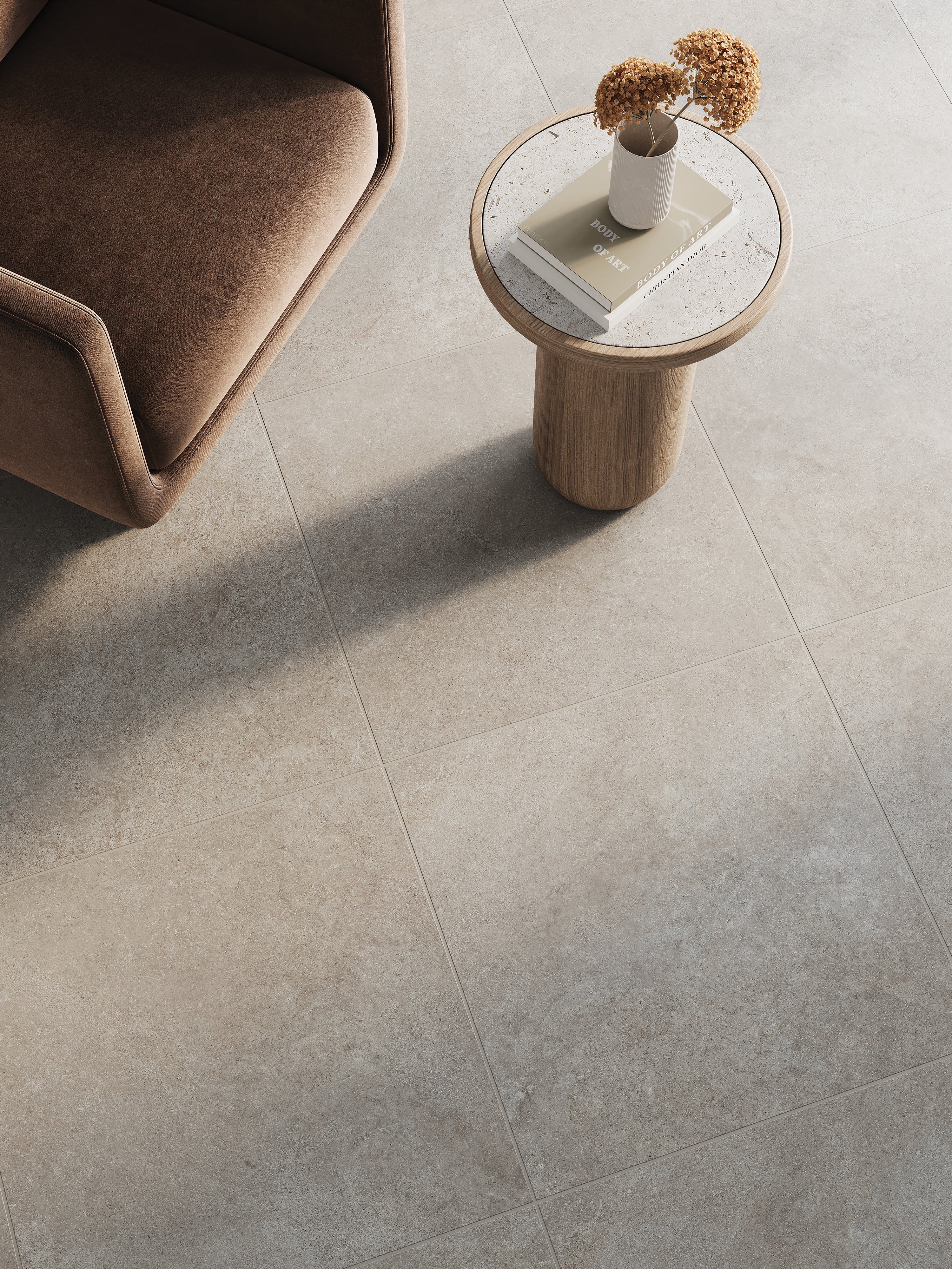 Adeline 24x24 Matte Porcelain Tile in Taupe - Image 2