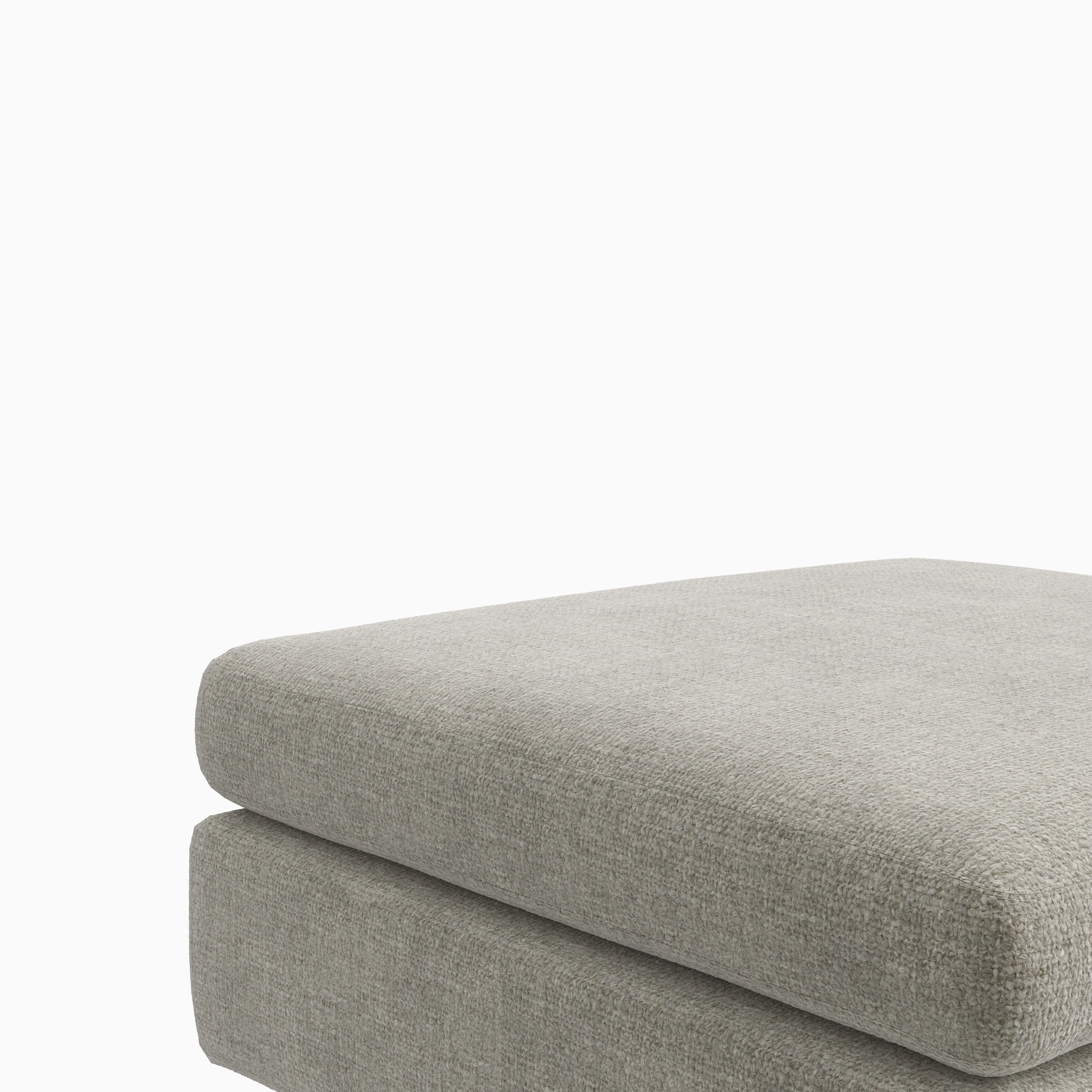 Aleric Ottoman in Bone, Small - Image 3