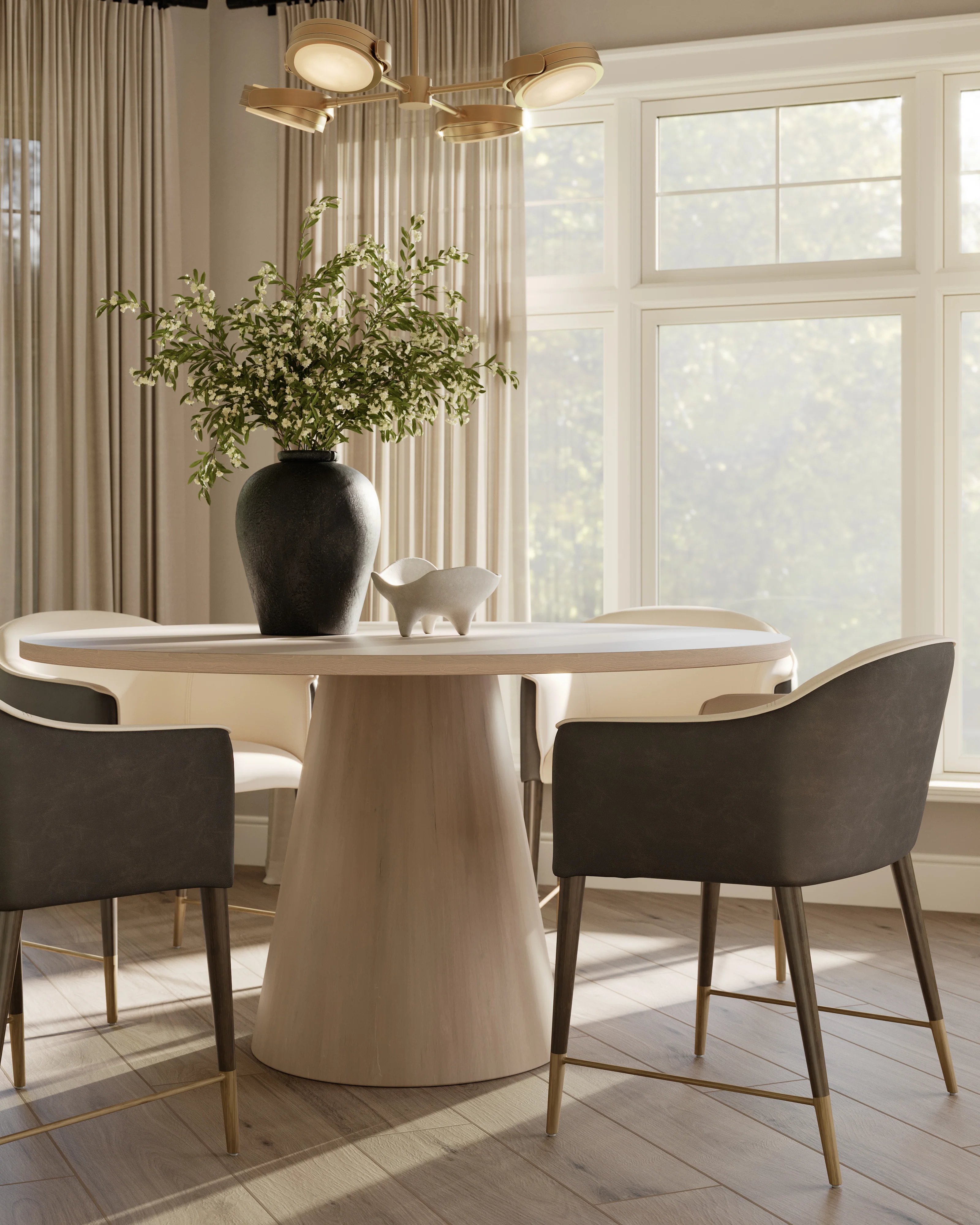 Alice 54" Round Dining Table in Light Oak - Image 6