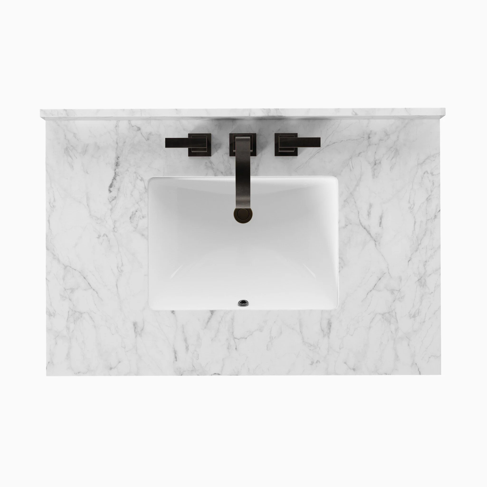 Alisa 36" Single Vanity in Satin Espresso Oak Veneer with Carrara Marble Top - Image 9