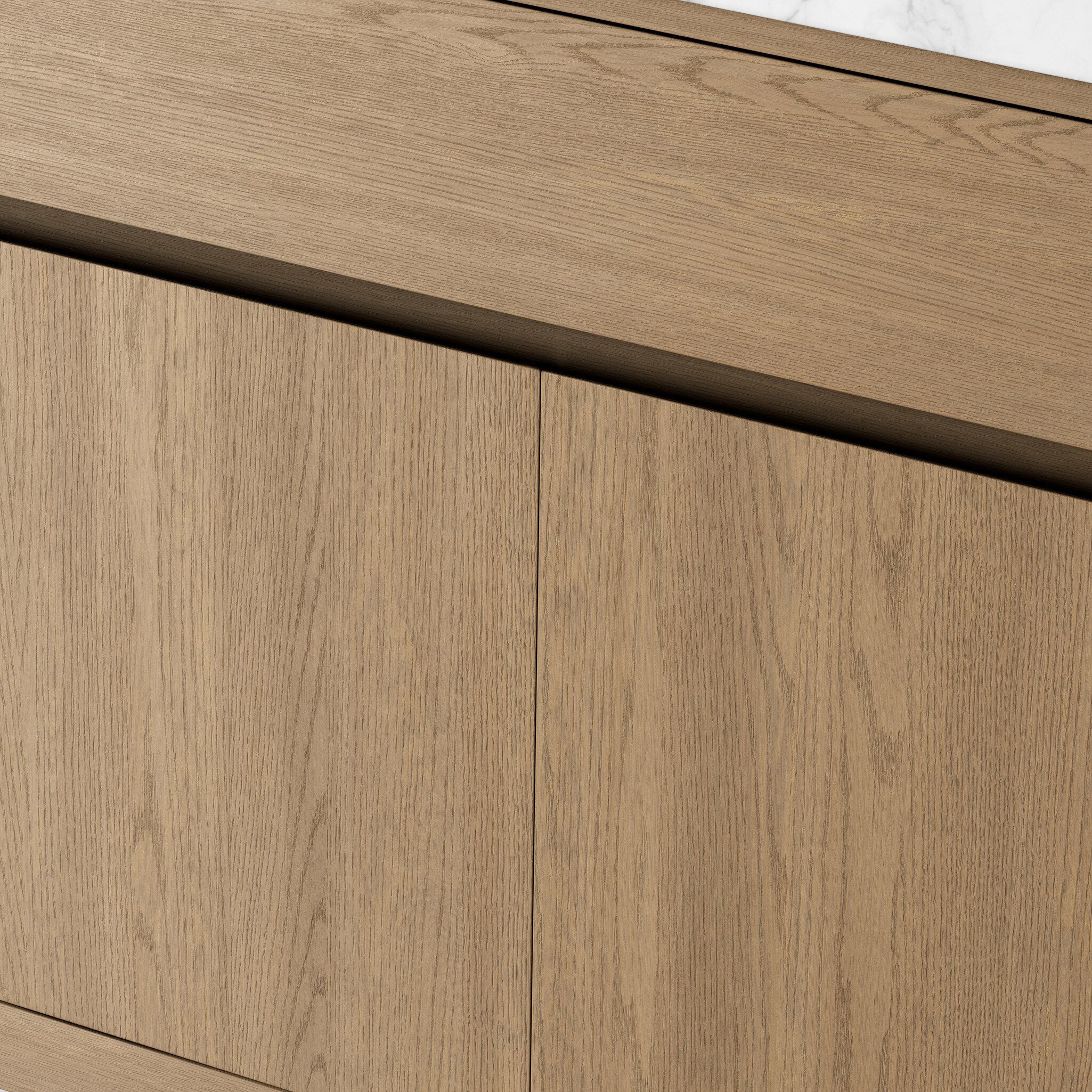 Alisa 36" Single Vanity in Satin Light Wash Oak Veneer with Carrara Marble Top - Image 7