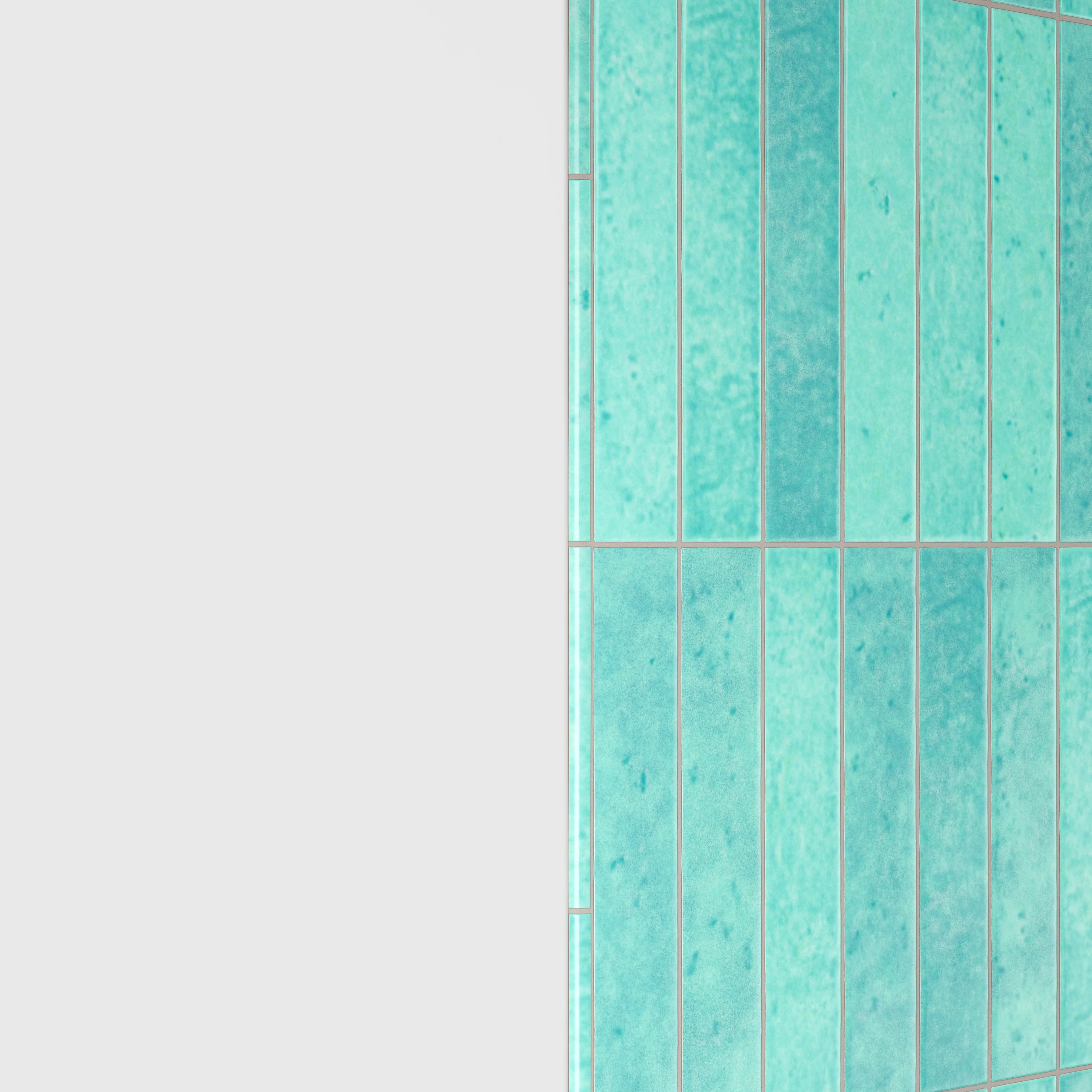 Amelia 0.5x8 Glossy Crackled Ceramic Rounded Edge Trim in Aqua - Image 4