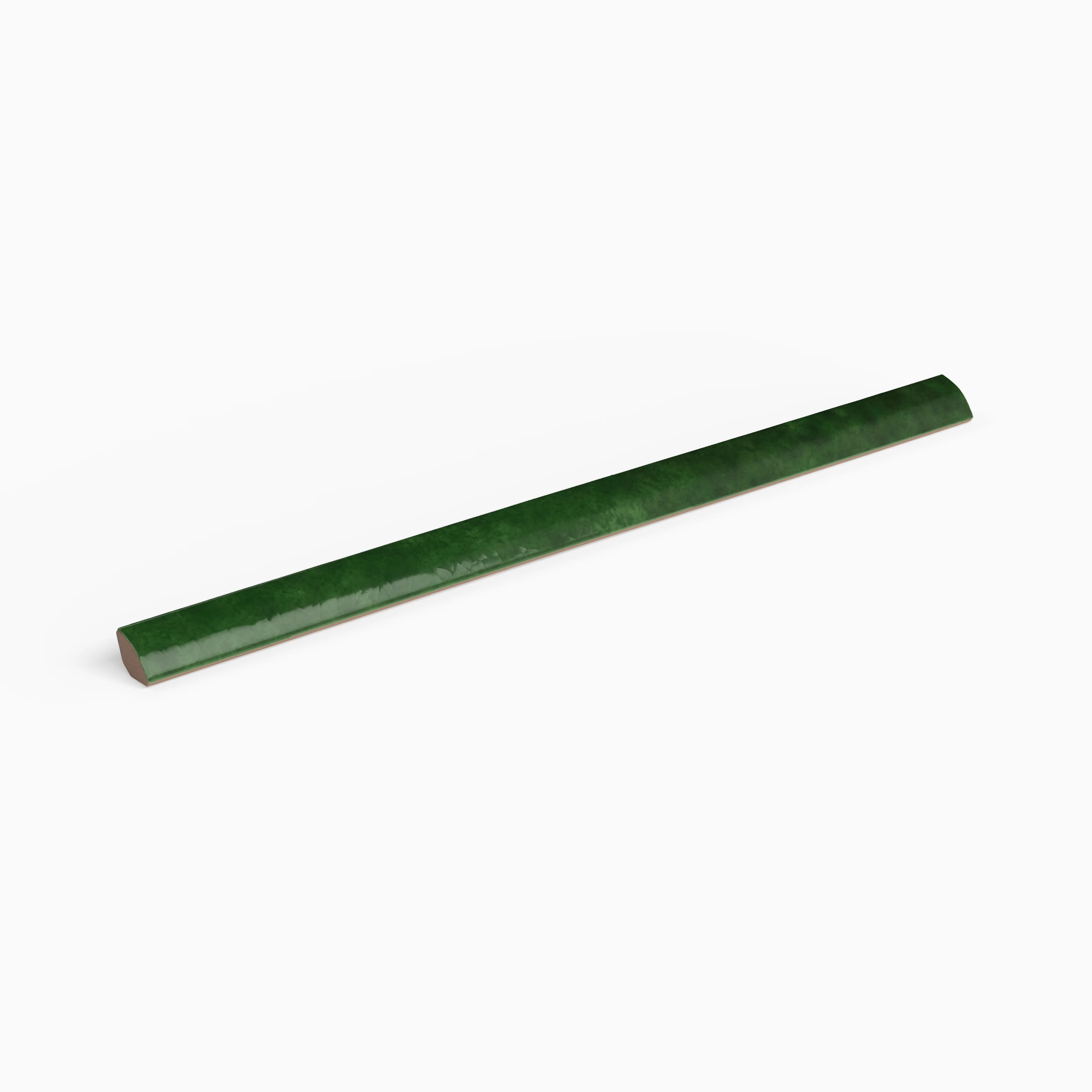 Amelia 0.5x8 Glossy Crackled Ceramic Rounded Edge Trim in Forest - Image 2
