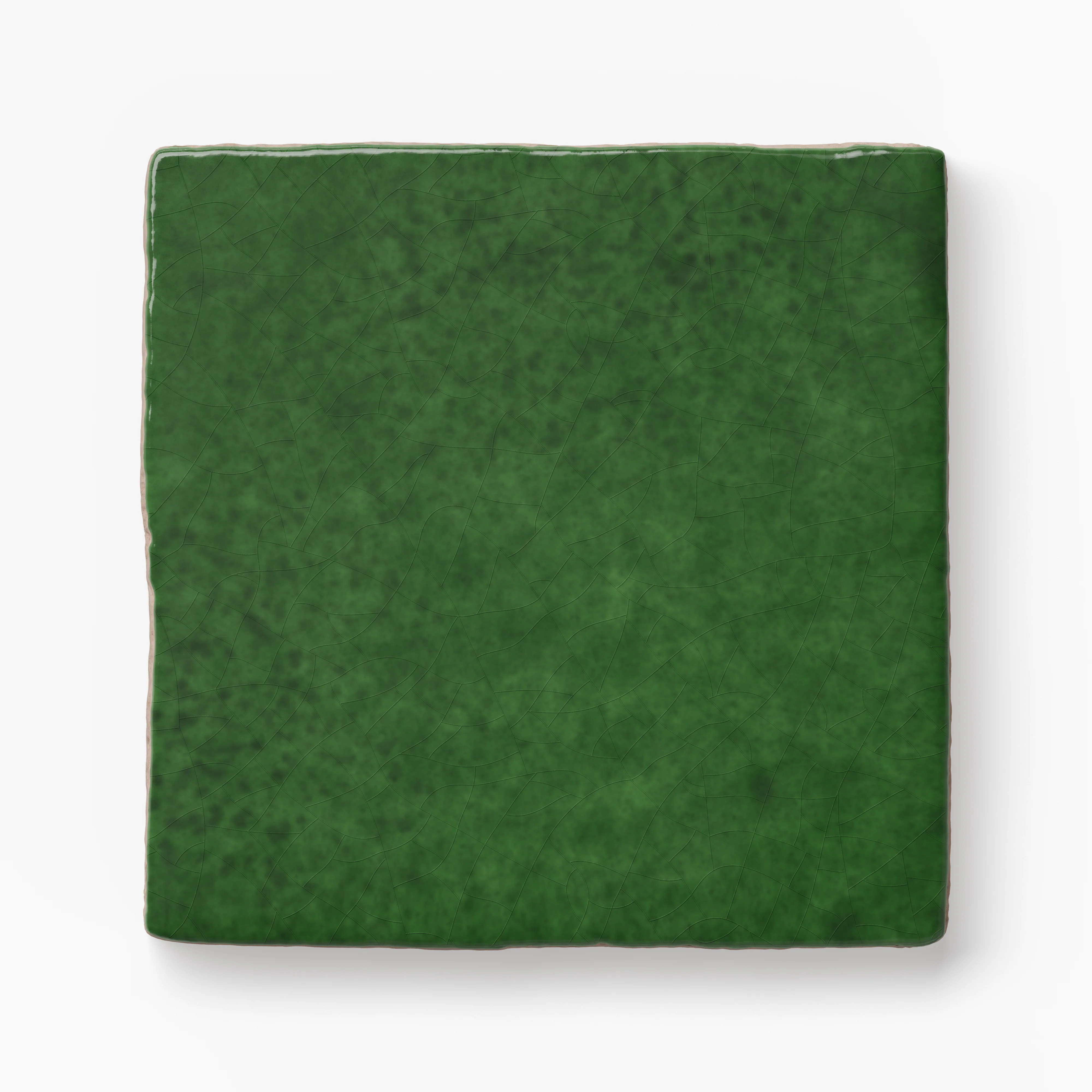 Amelia 4x4 Glossy Crackled Ceramic Tile in Forest - Image 2