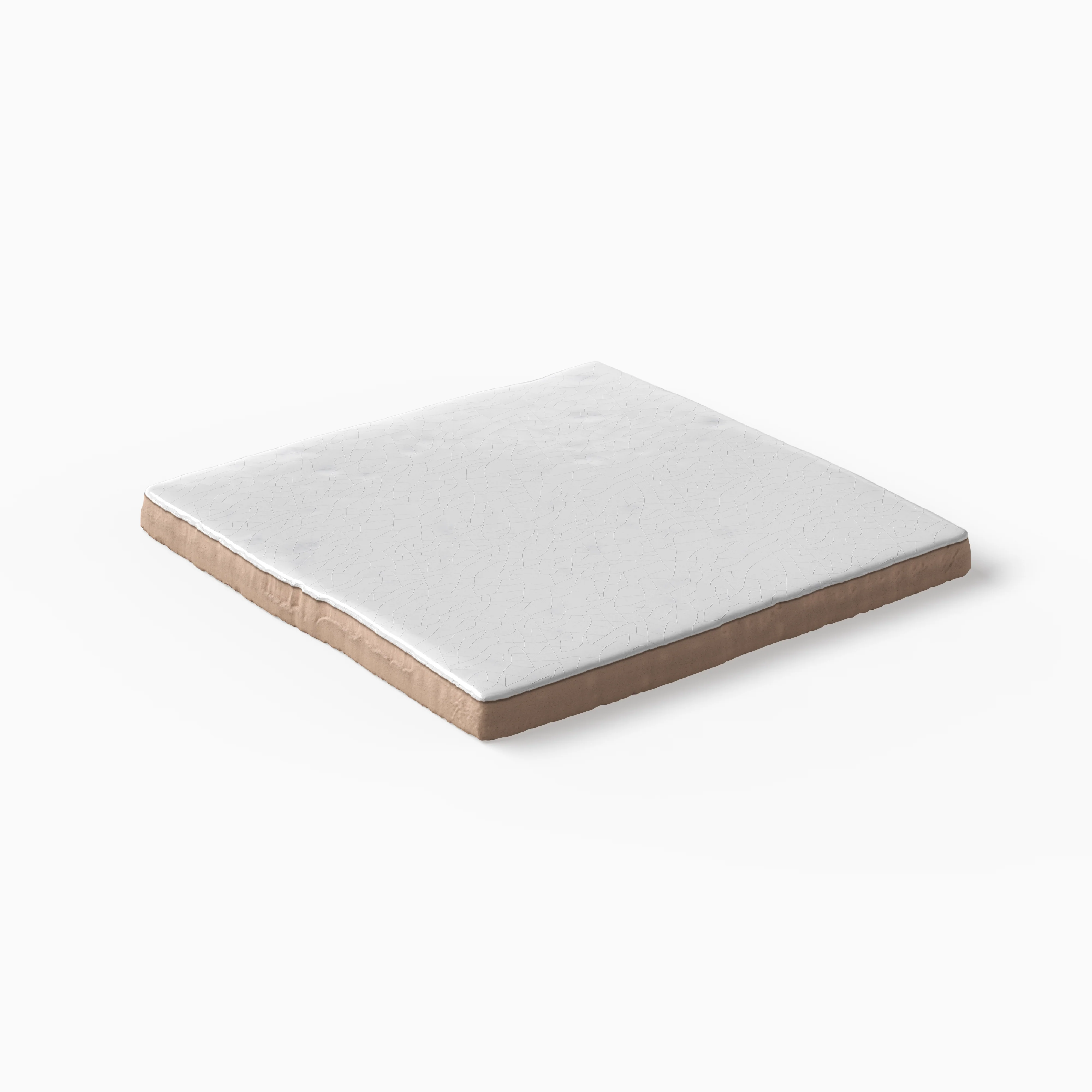 Amelia 4x4 Glossy Crackled Ceramic Tile in White - Image 3
