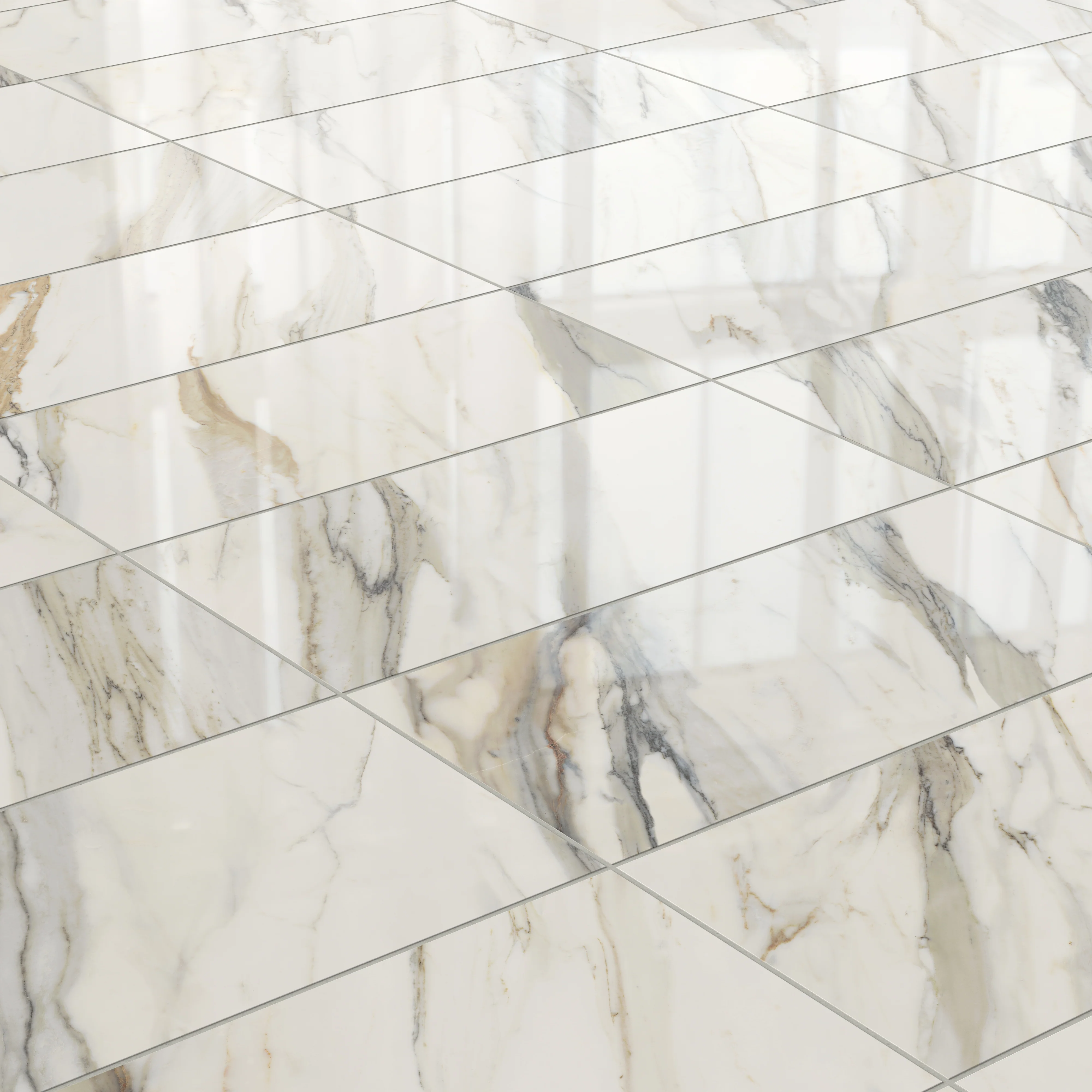 Aniston 12x24 Polished Porcelain Tile in Calacatta Cremo - Image 4