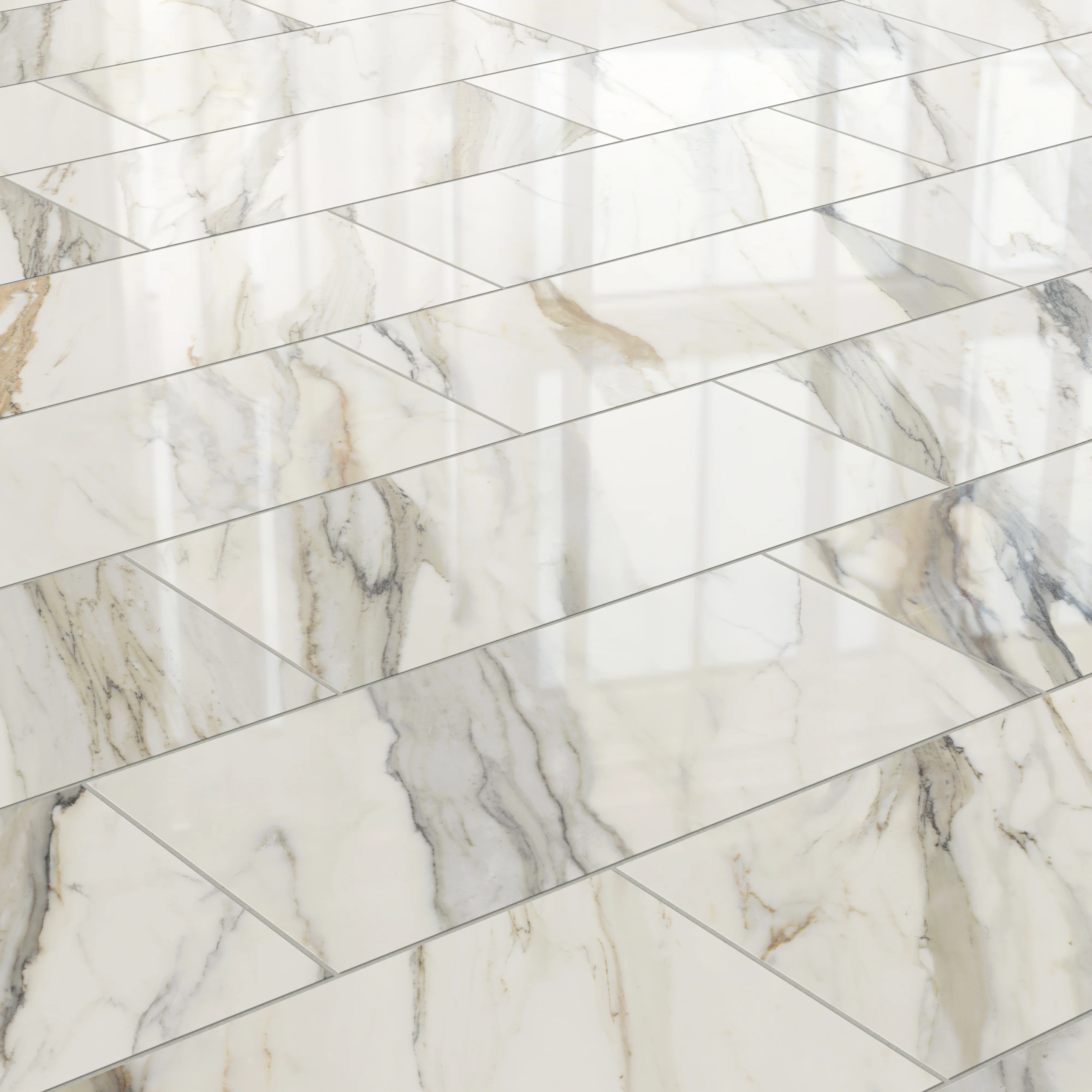 Aniston 12x24 Polished Porcelain Tile in Calacatta Cremo - Image 6