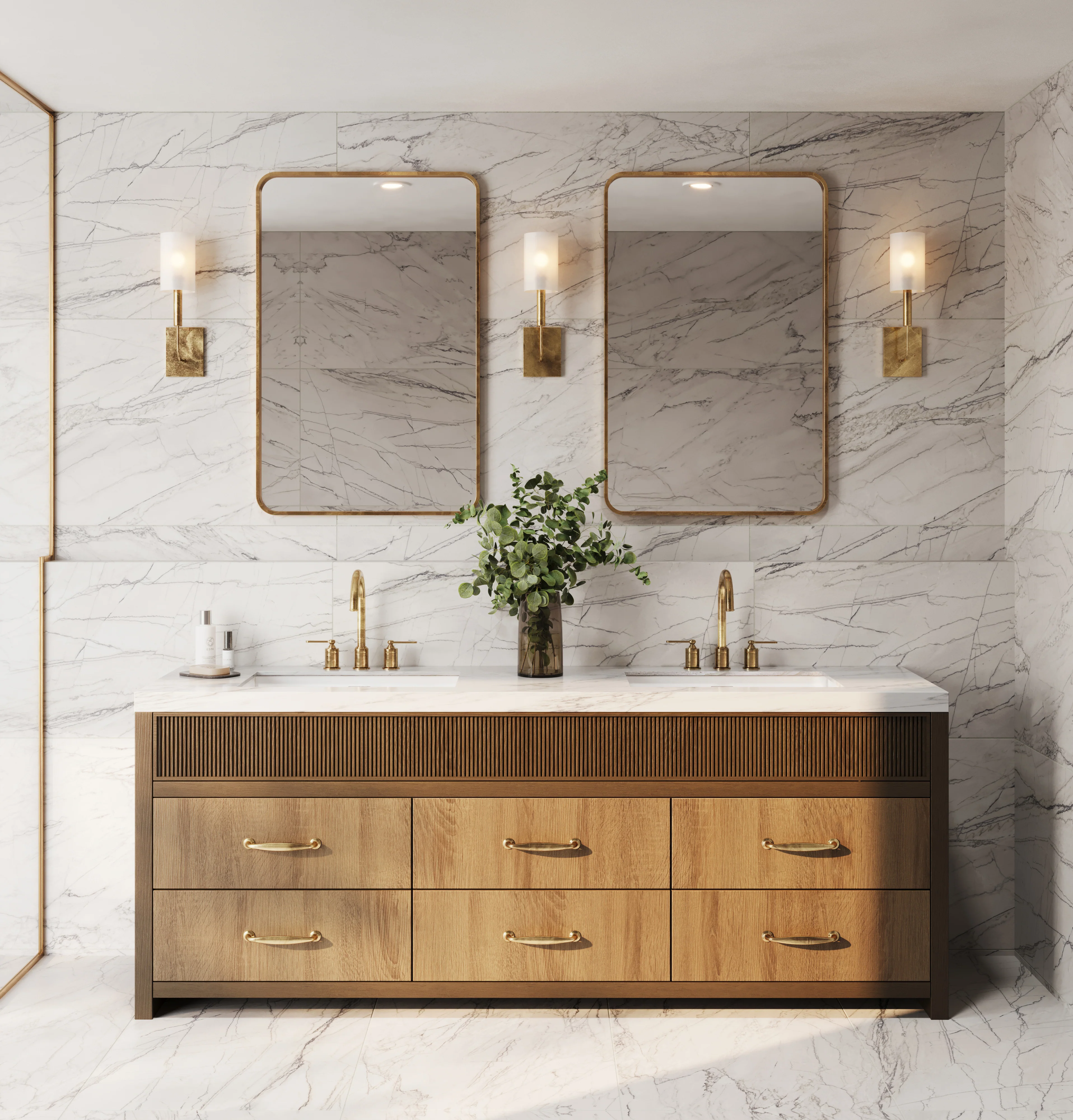 Aniston 24x48 Matte Porcelain Tile in Calacatta Quarzite - Image 12