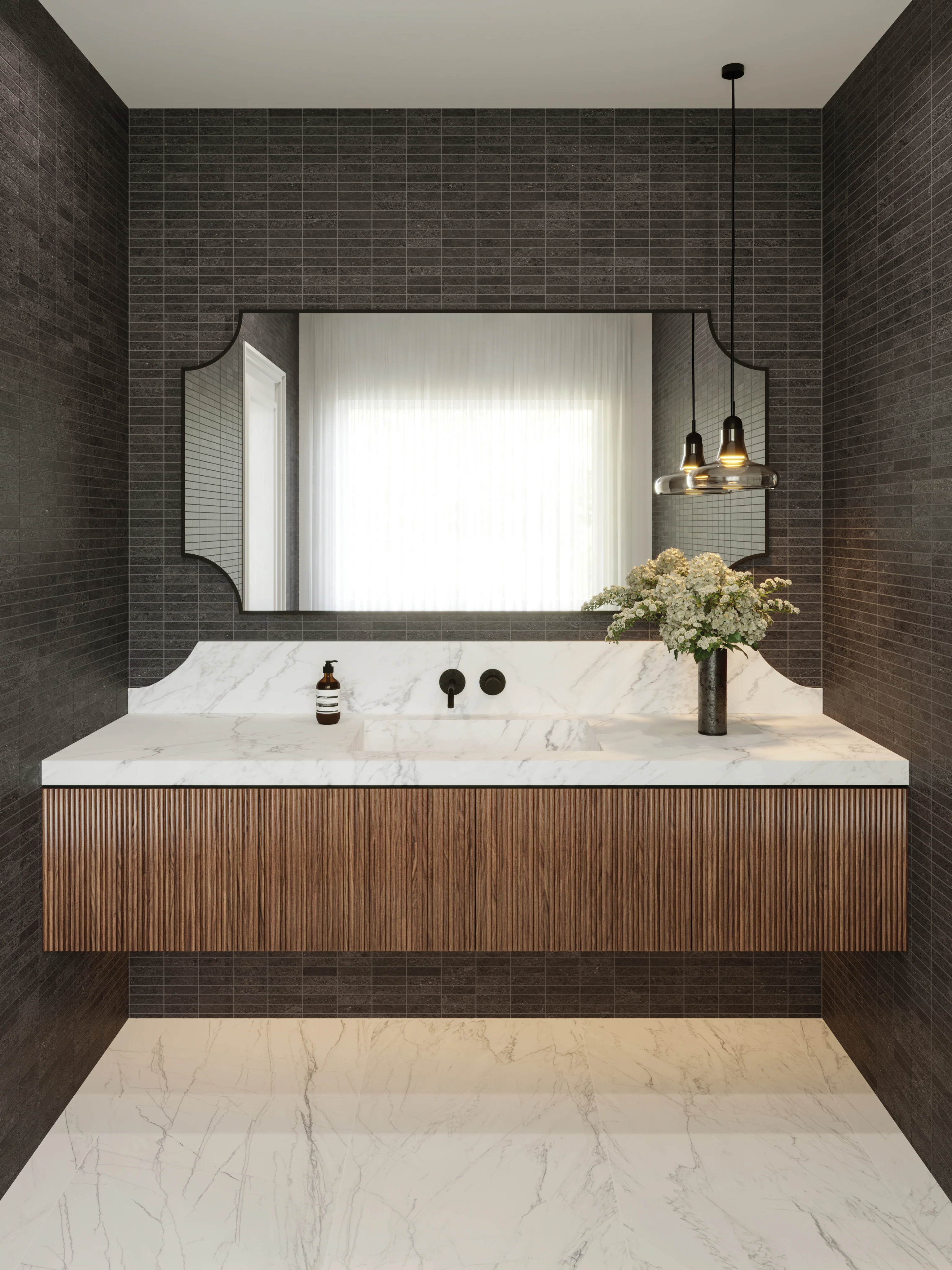 Aniston 24x48 Matte Porcelain Tile in Calacatta Quarzite - Image 13