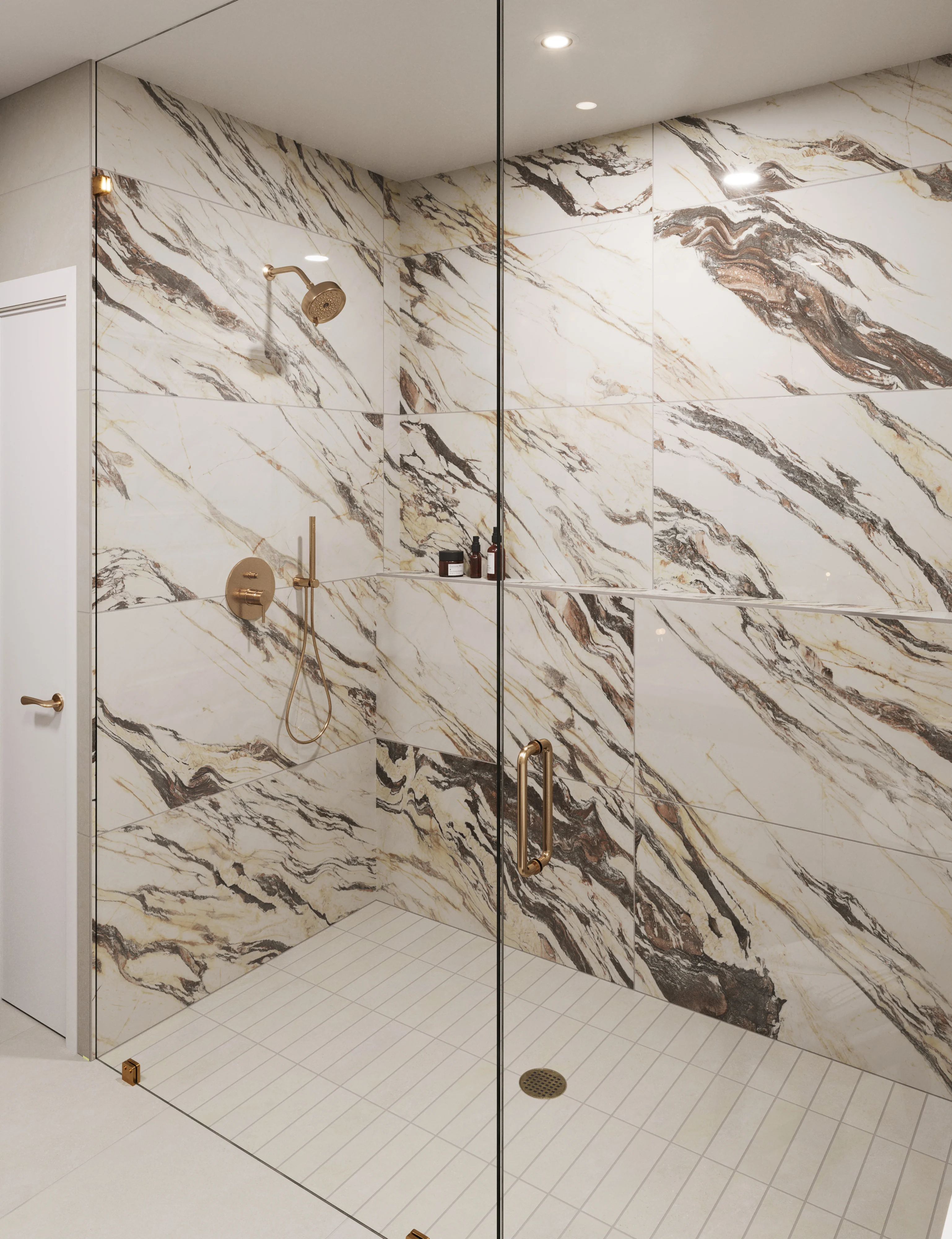 Aniston 24x48 Matte Porcelain Tile in Calacatta Viola - Image 16
