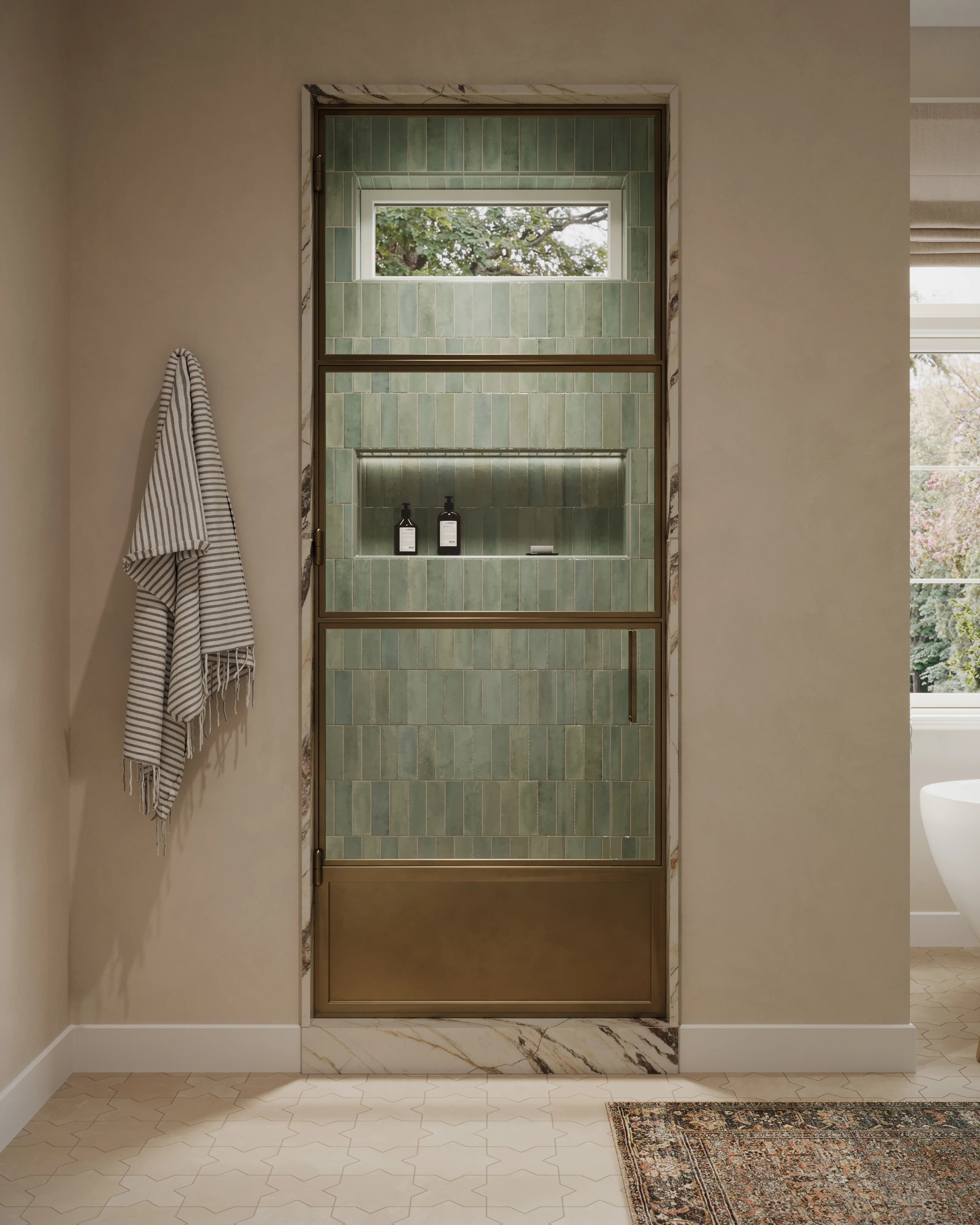 Aniston 24x48 Matte Porcelain Tile in Calacatta Viola - Image 21