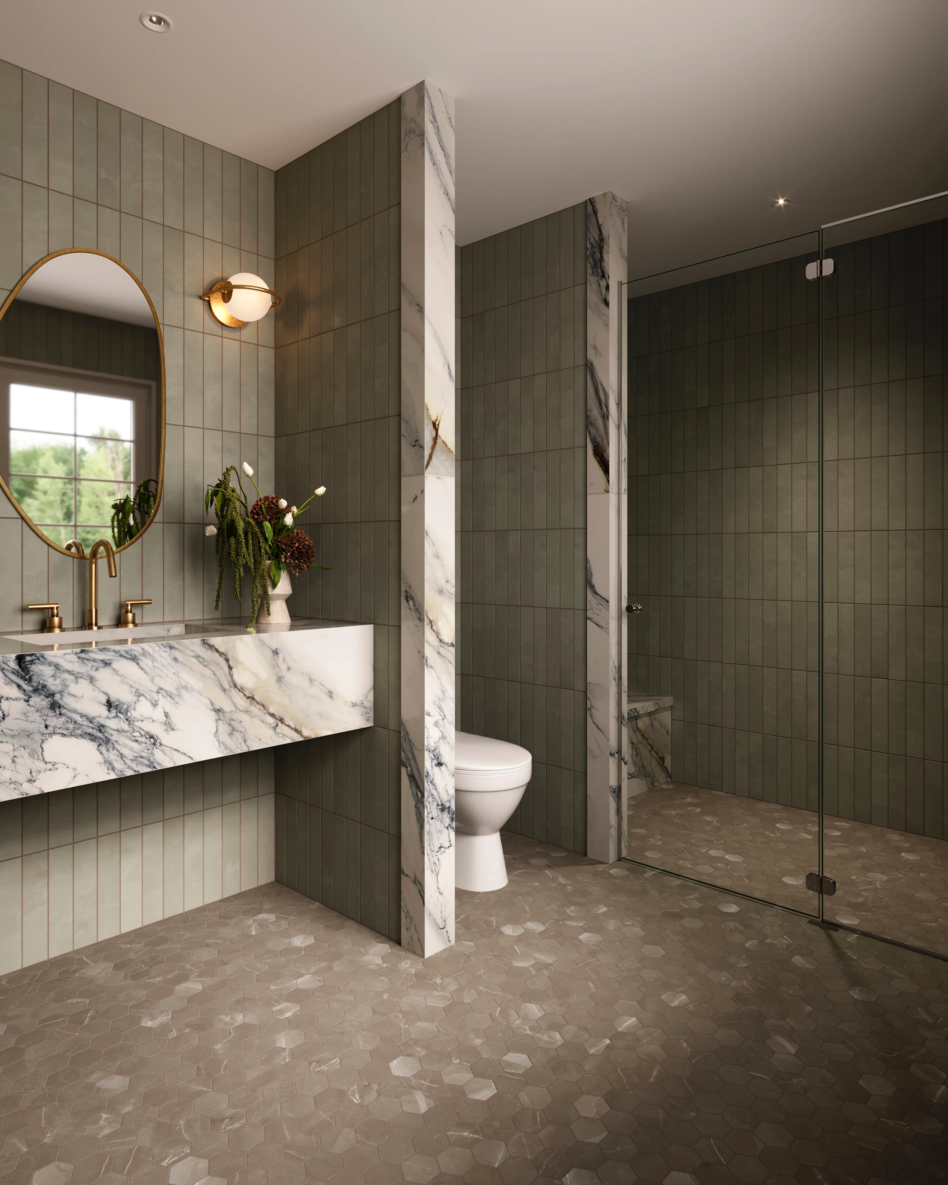 Aniston 24x48 Polished Porcelain Tile in Calacatta Antico - Image 12