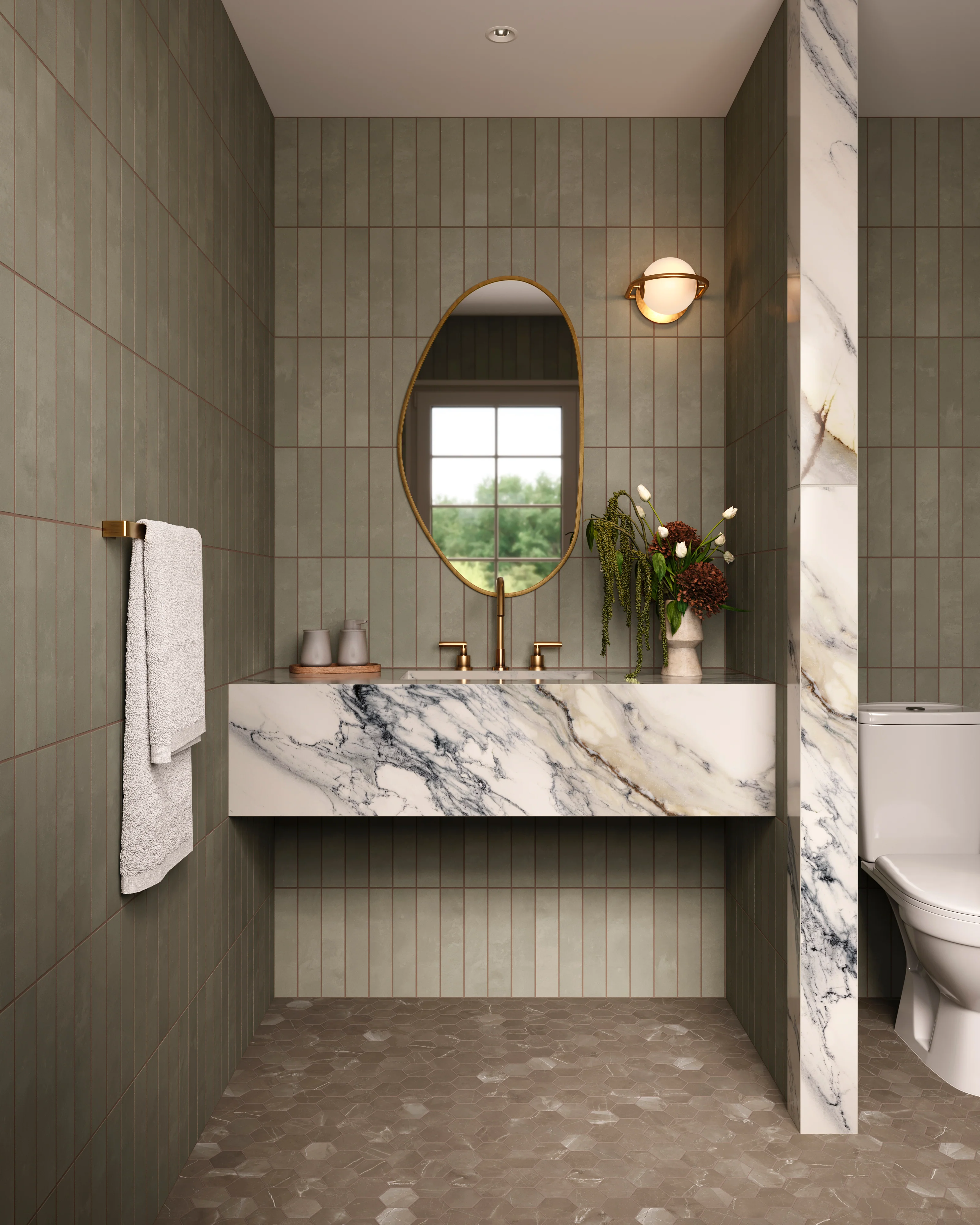 Aniston 24x48 Polished Porcelain Tile in Calacatta Antico - Image 2