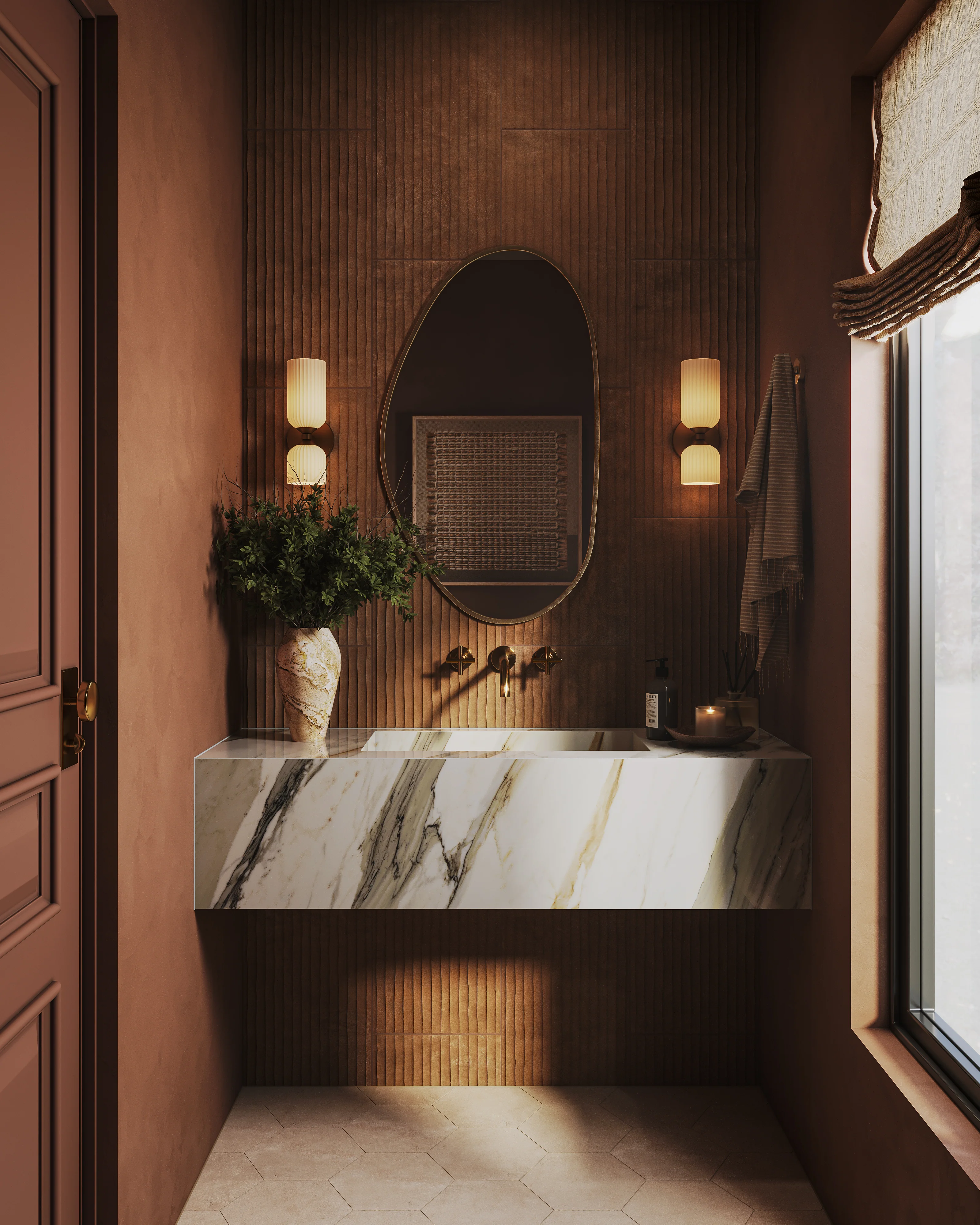 Aniston 24x48 Polished Porcelain Tile in Calacatta Cremo - Image 14