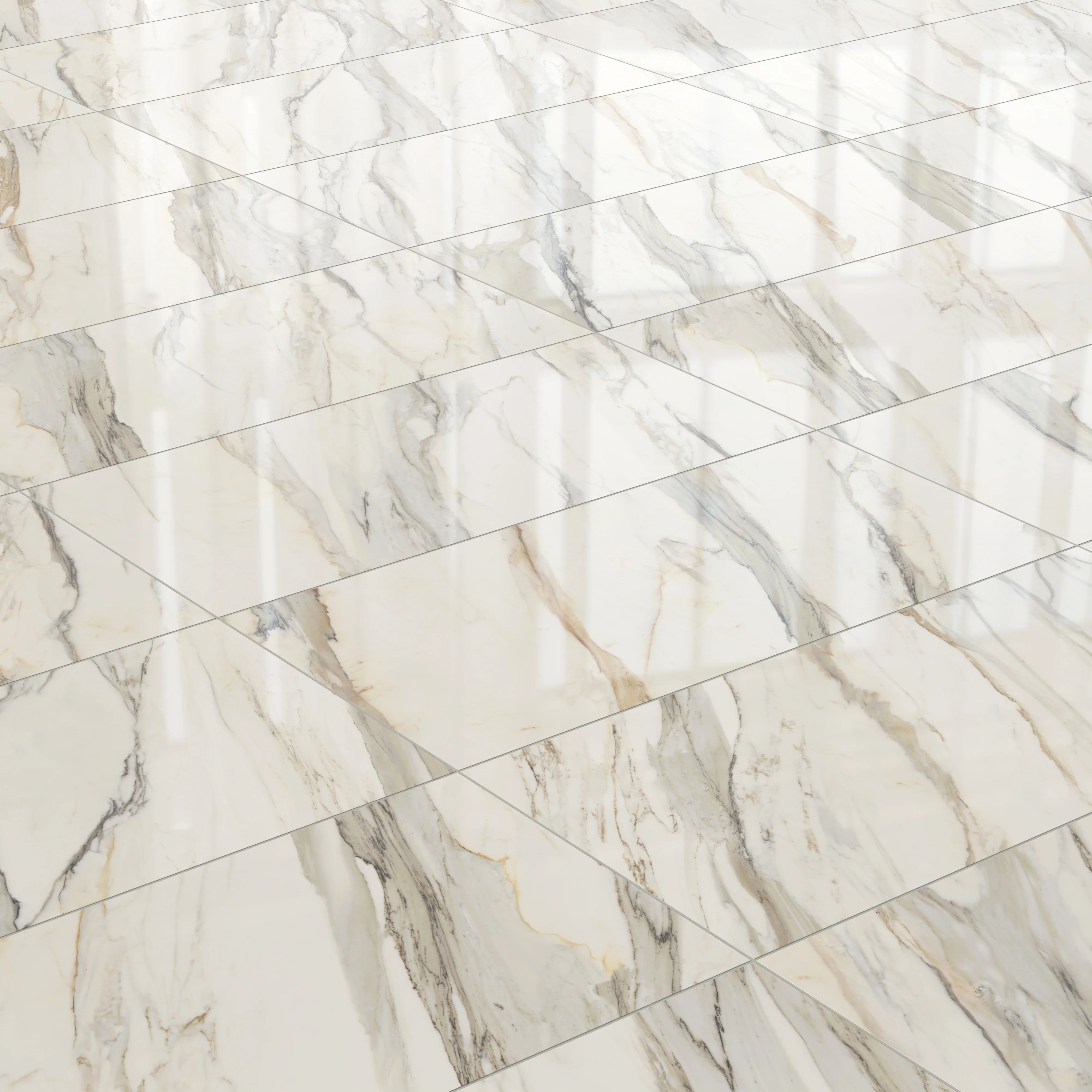 Aniston 24x48 Polished Porcelain Tile in Calacatta Cremo - Image 5