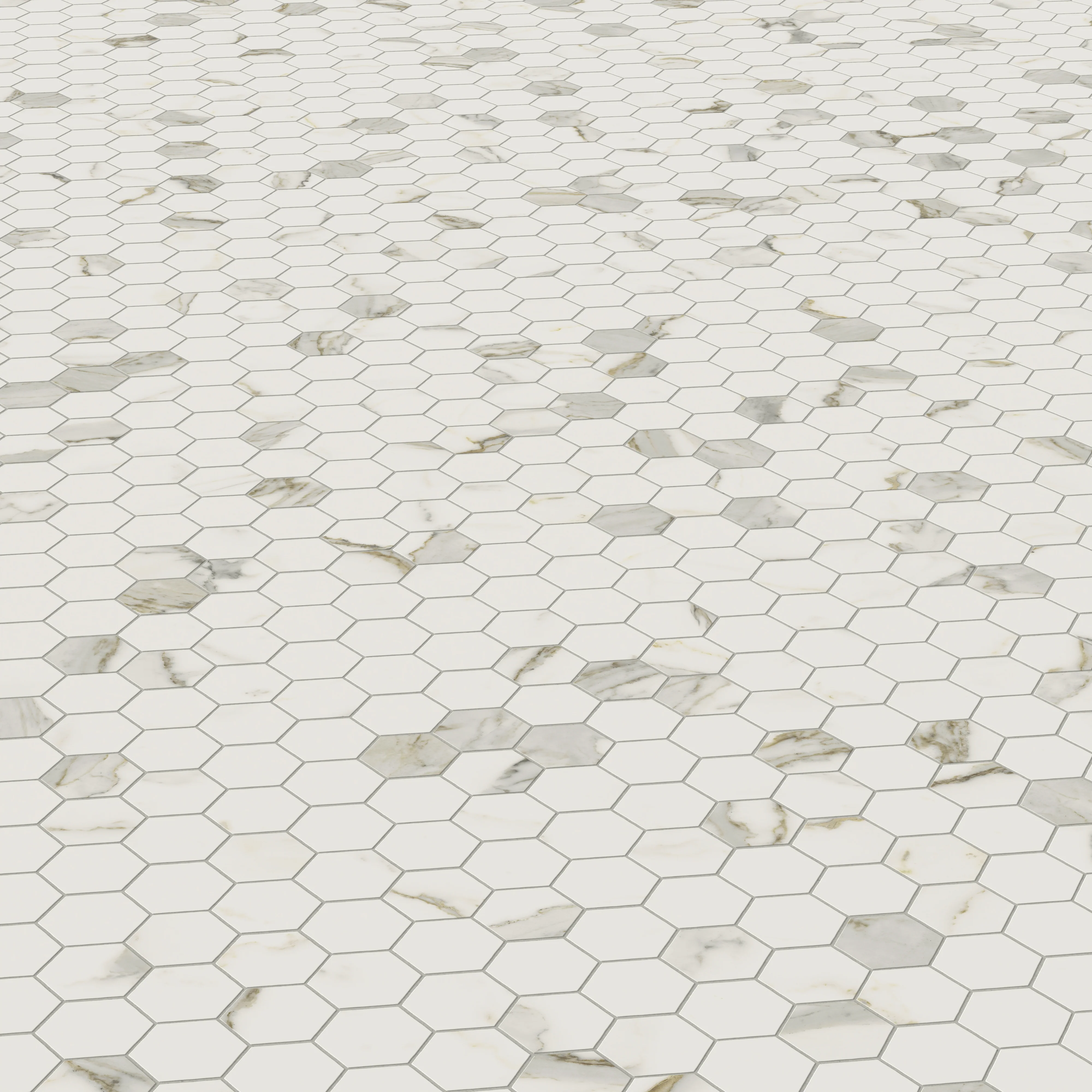 Aniston 2x2 Matte Porcelain Hexagon Mosaic Tile in Calacatta Top - Image 4