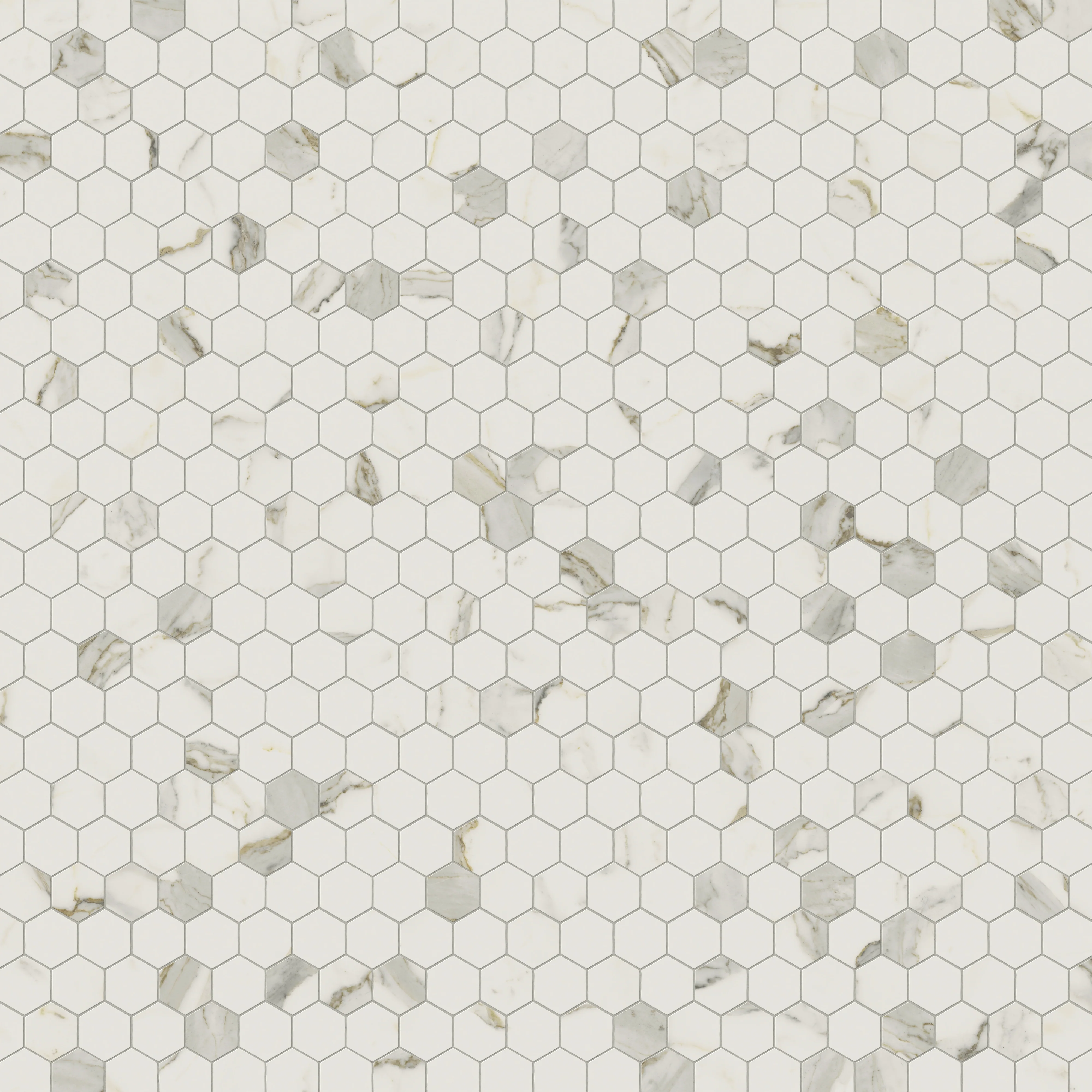 Aniston 2x2 Matte Porcelain Hexagon Mosaic Tile in Calacatta Top - Image 5