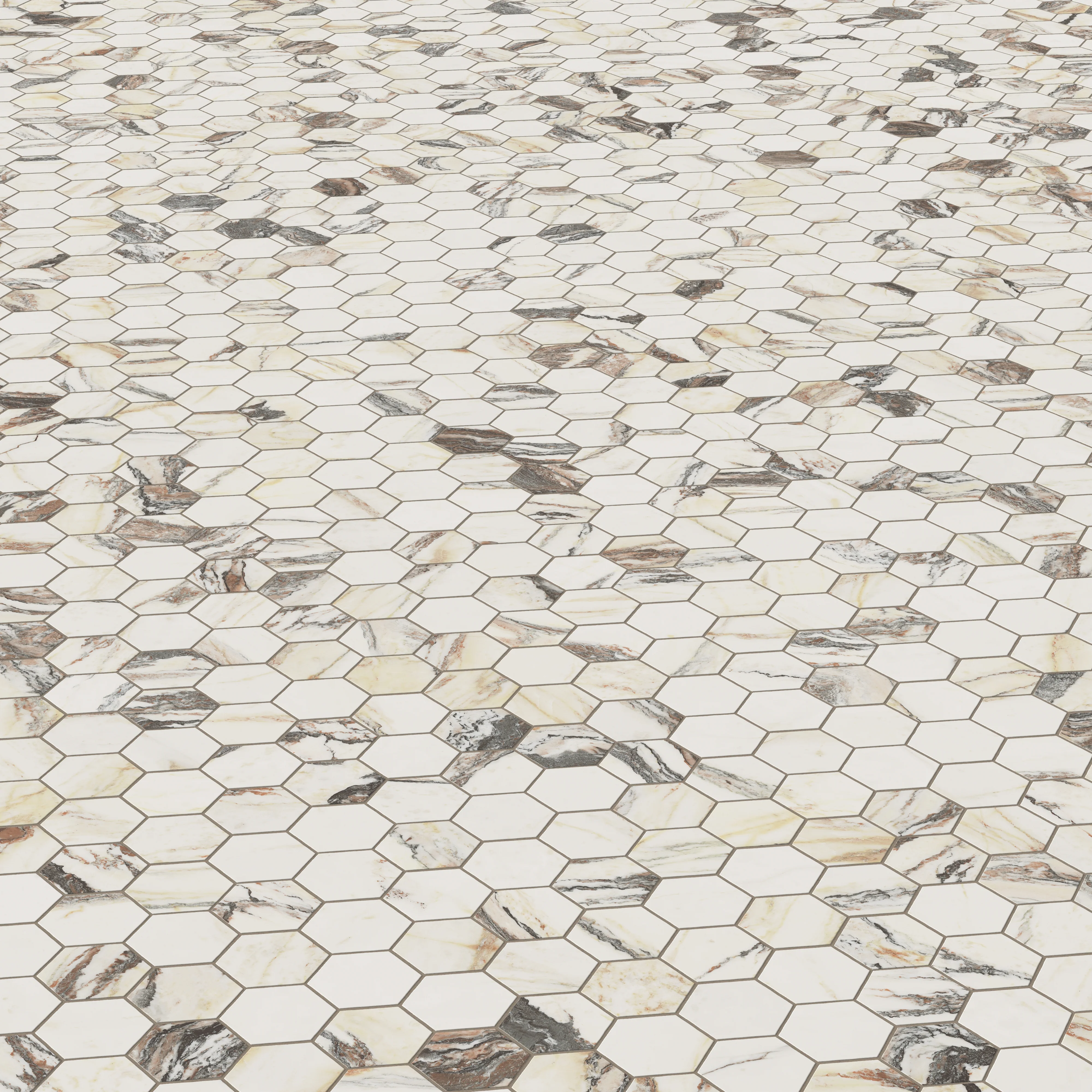 Aniston 2x2 Matte Porcelain Hexagon Mosaic Tile in Calacatta Viola - Image 5