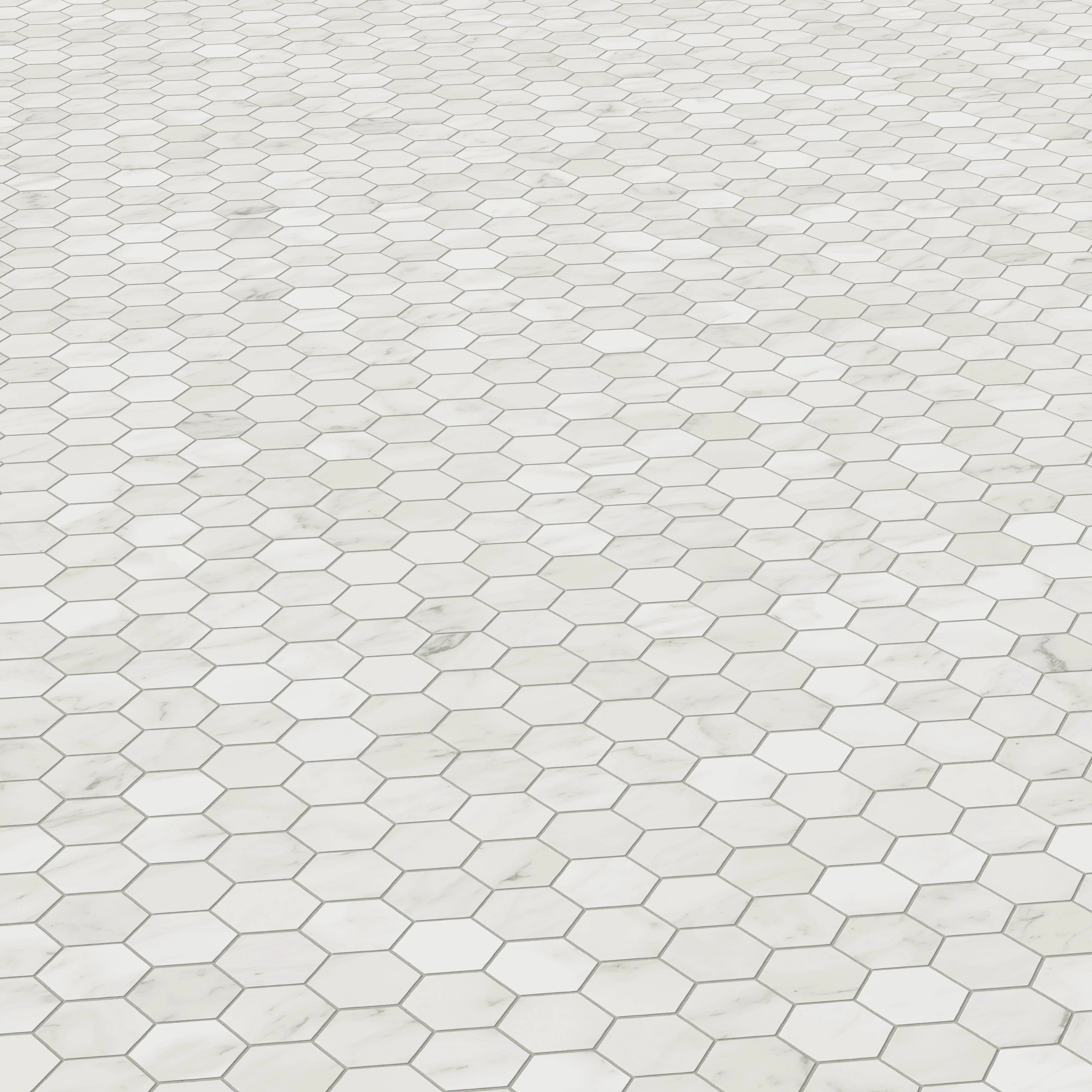Aniston 2x2 Matte Porcelain Hexagon Mosaic Tile in Carrara Bianco - Image 4