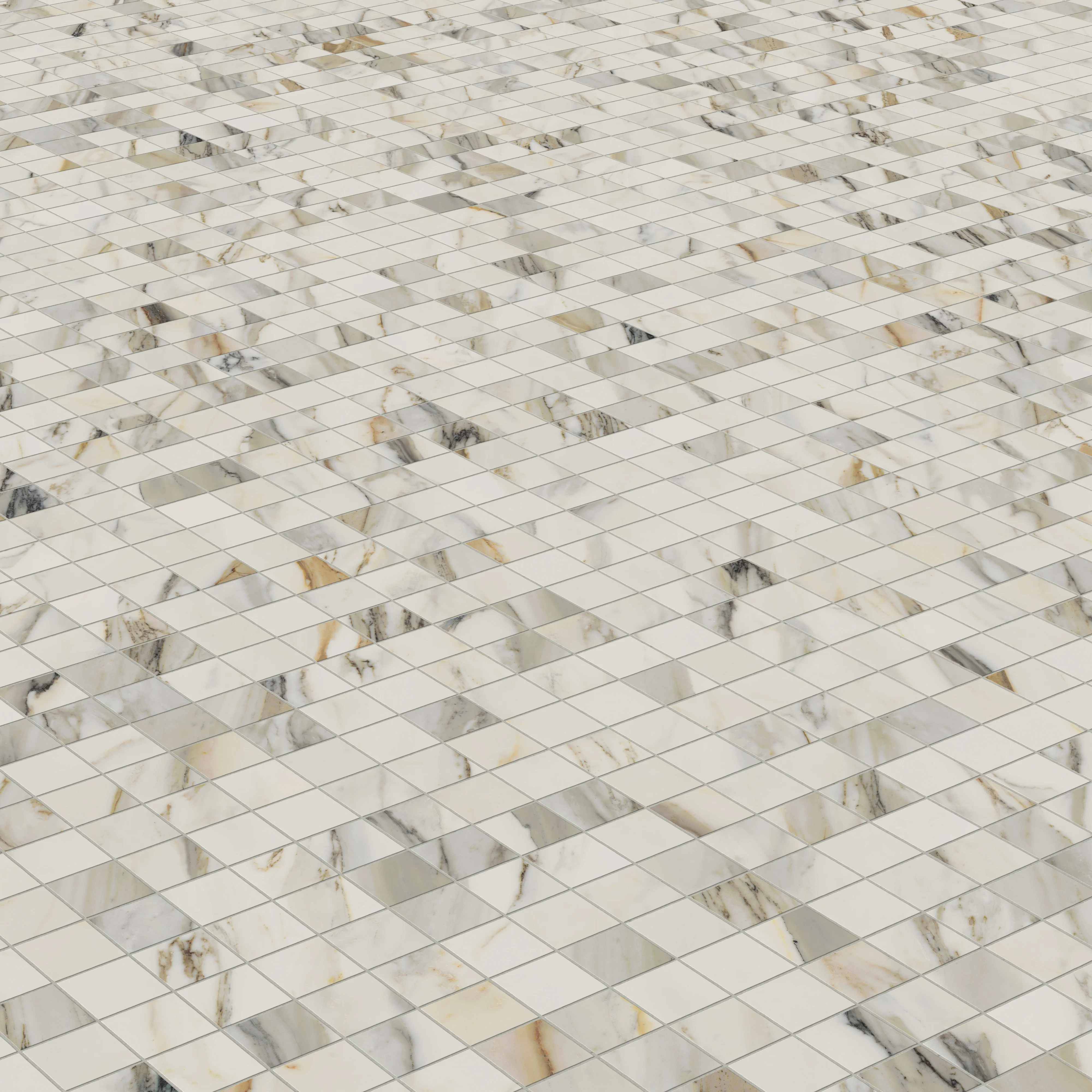 Aniston 2x2 Matte Porcelain Mosaic Tile in Calacatta Cremo - Image 4