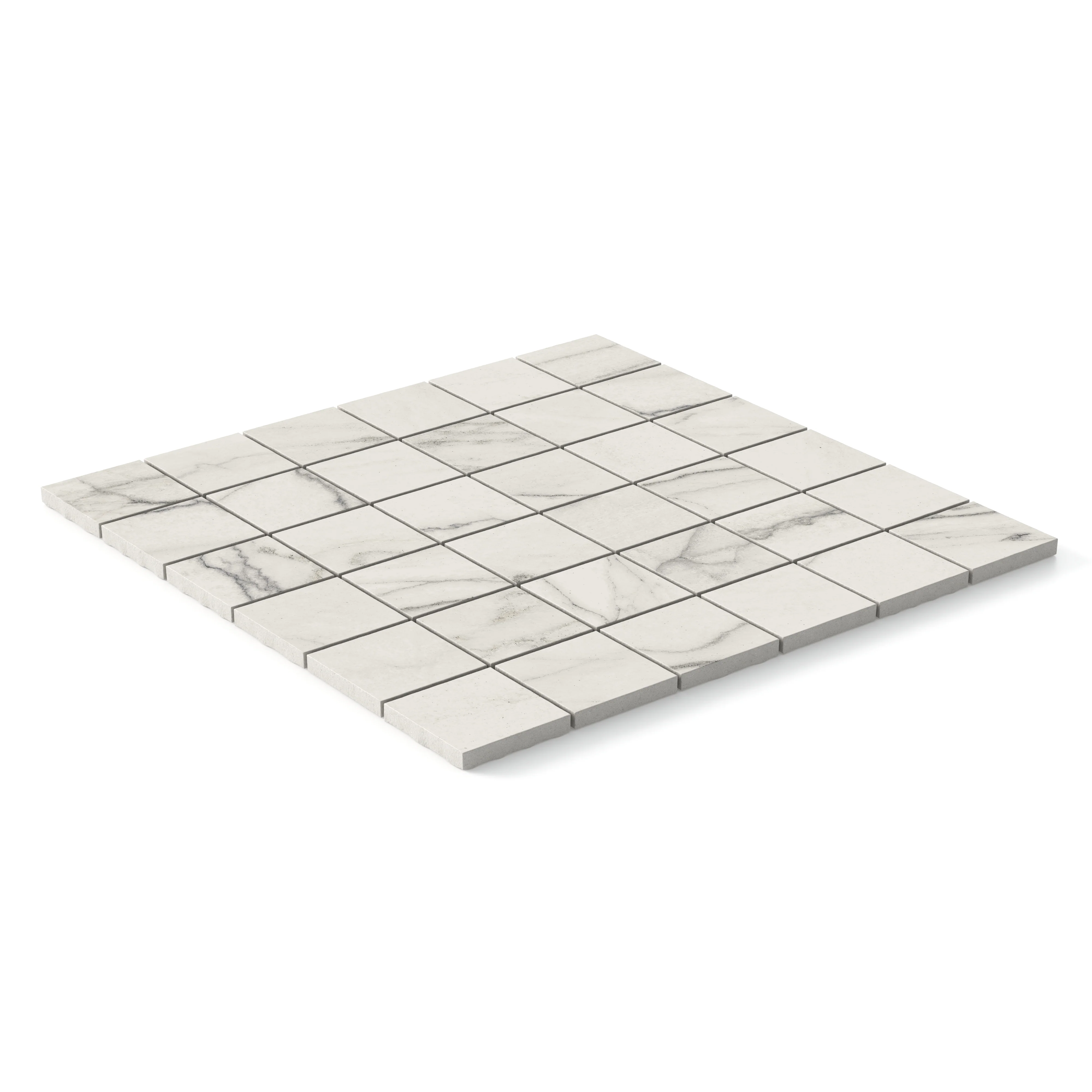 Aniston 2x2 Matte Porcelain Mosaic Tile in Calacatta Quarzite - Image 7