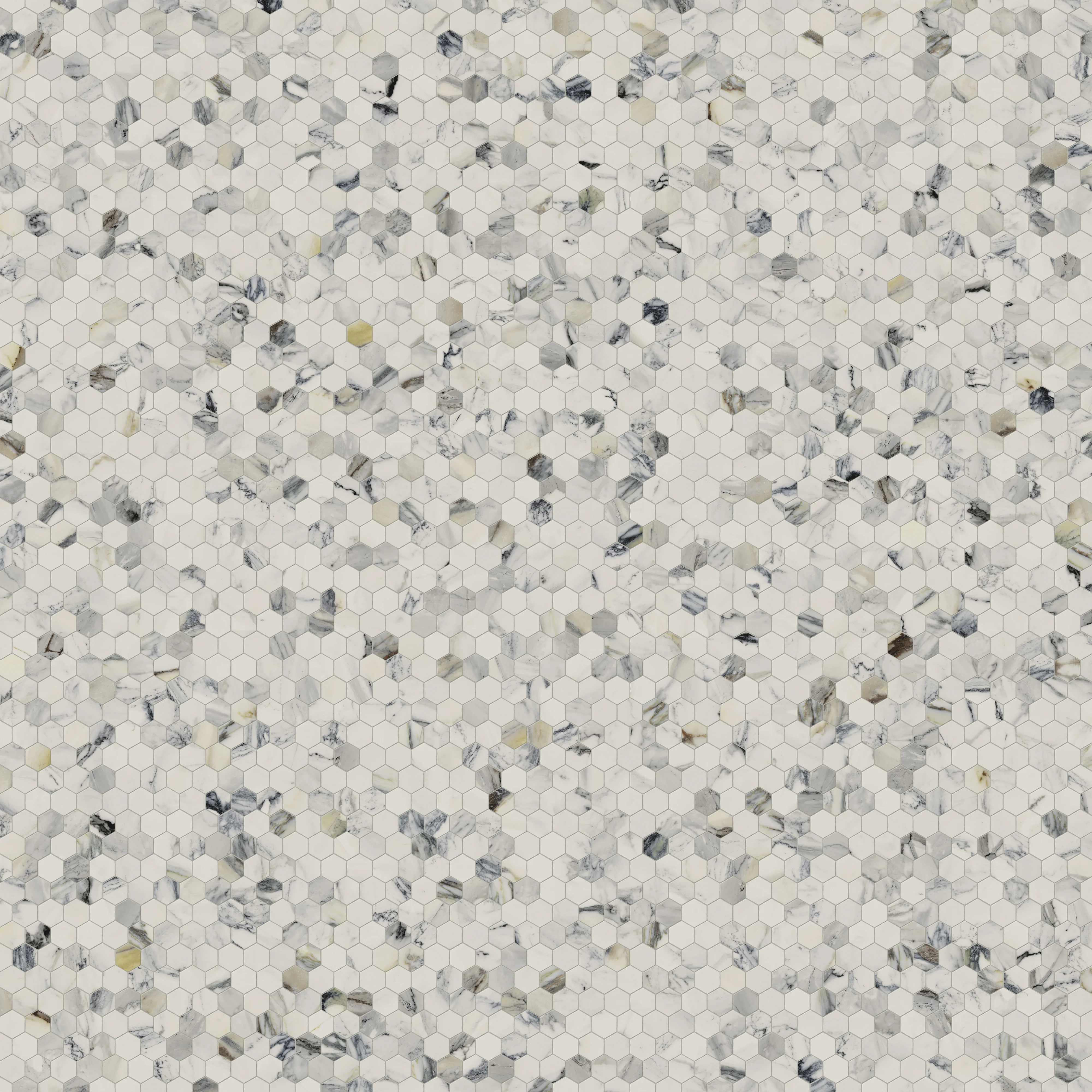 Aniston 2x2 Polished Porcelain Hexagon Mosaic Tile in Calacatta Antico - Image 5