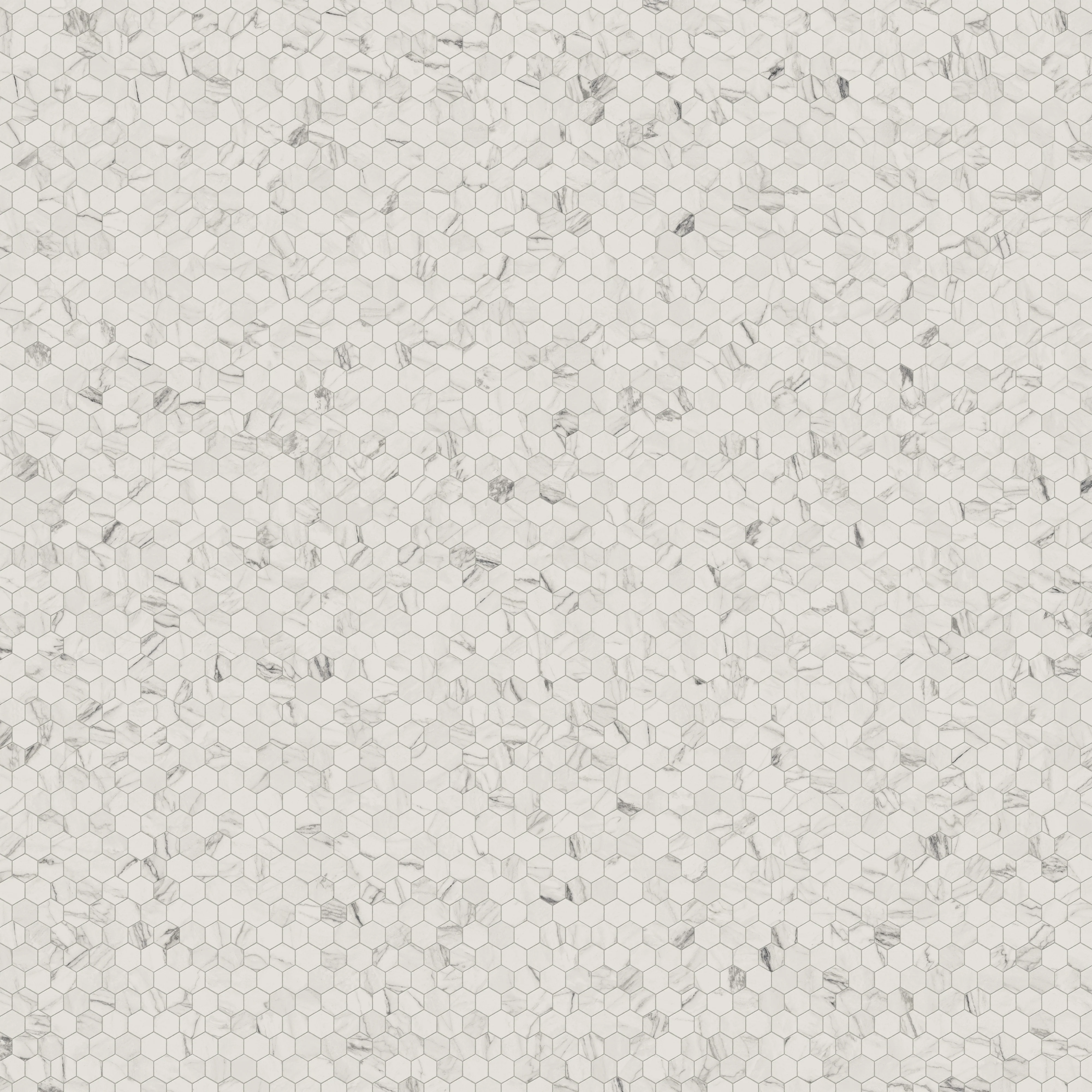 Aniston 2x2 Polished Porcelain Hexagon Mosaic Tile in Calacatta Quarzite - Image 5