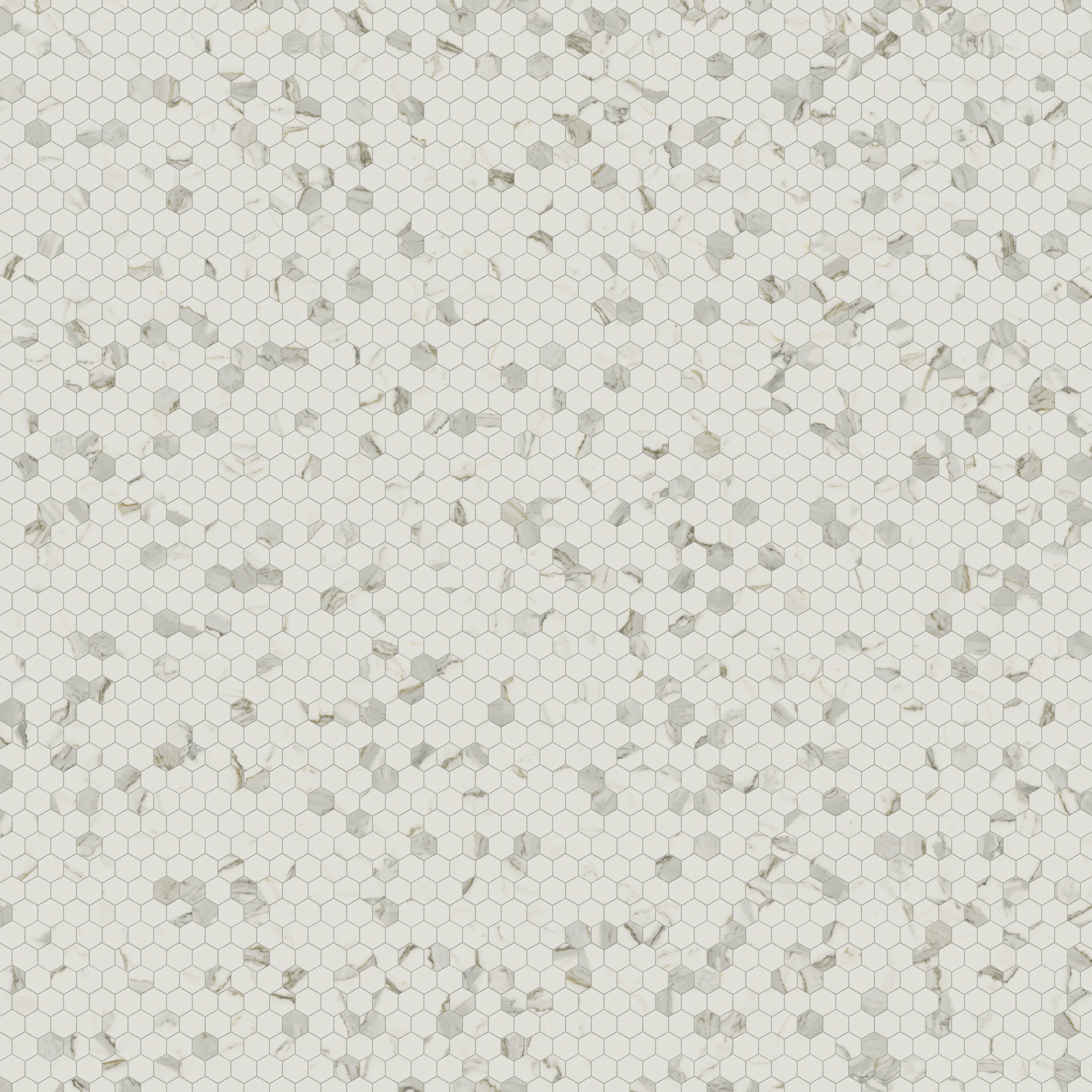 Aniston 2x2 Polished Porcelain Hexagon Mosaic Tile in Calacatta Top - Image 5