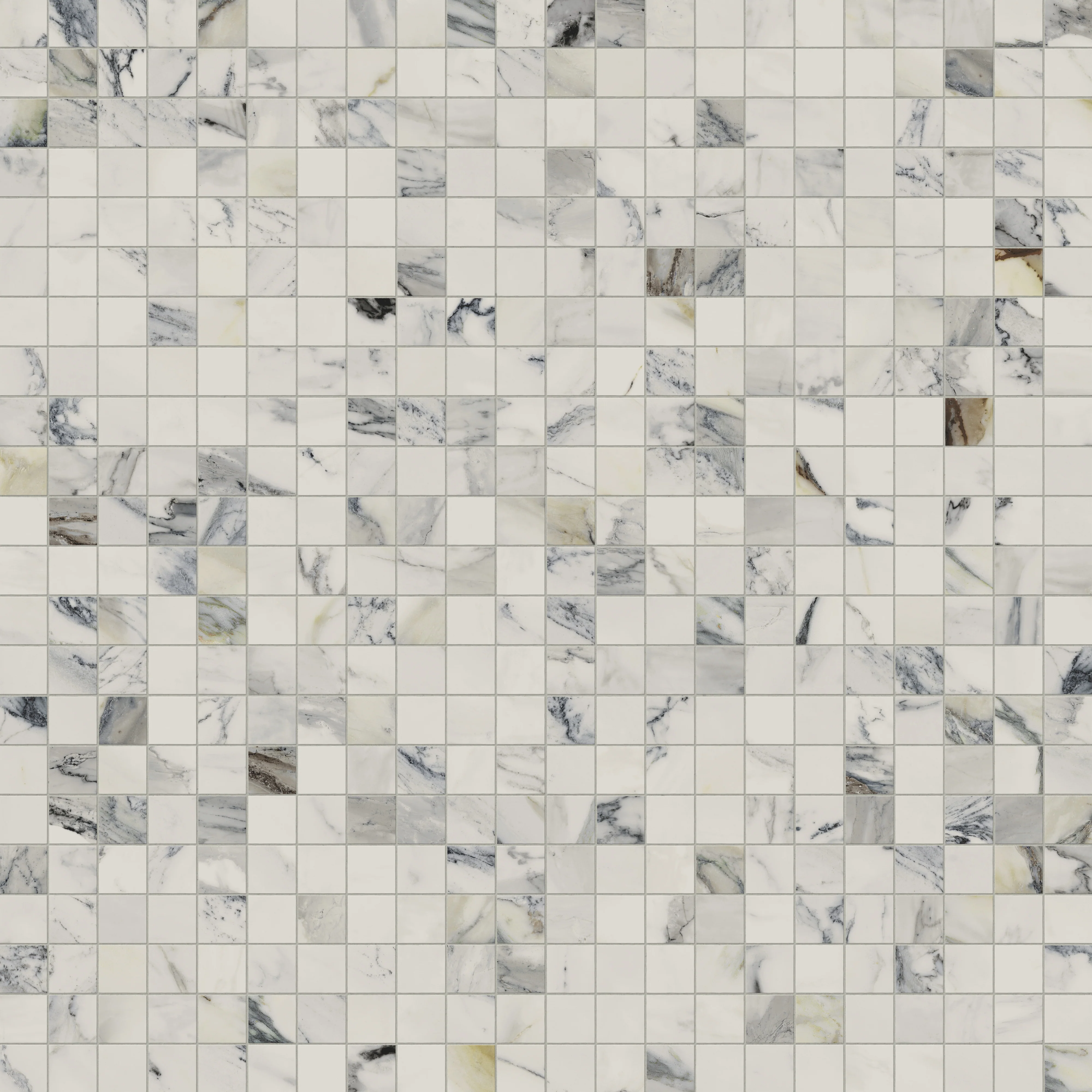Aniston 2x2 Polished Porcelain Mosaic Tile in Calacatta Antico - Image 4
