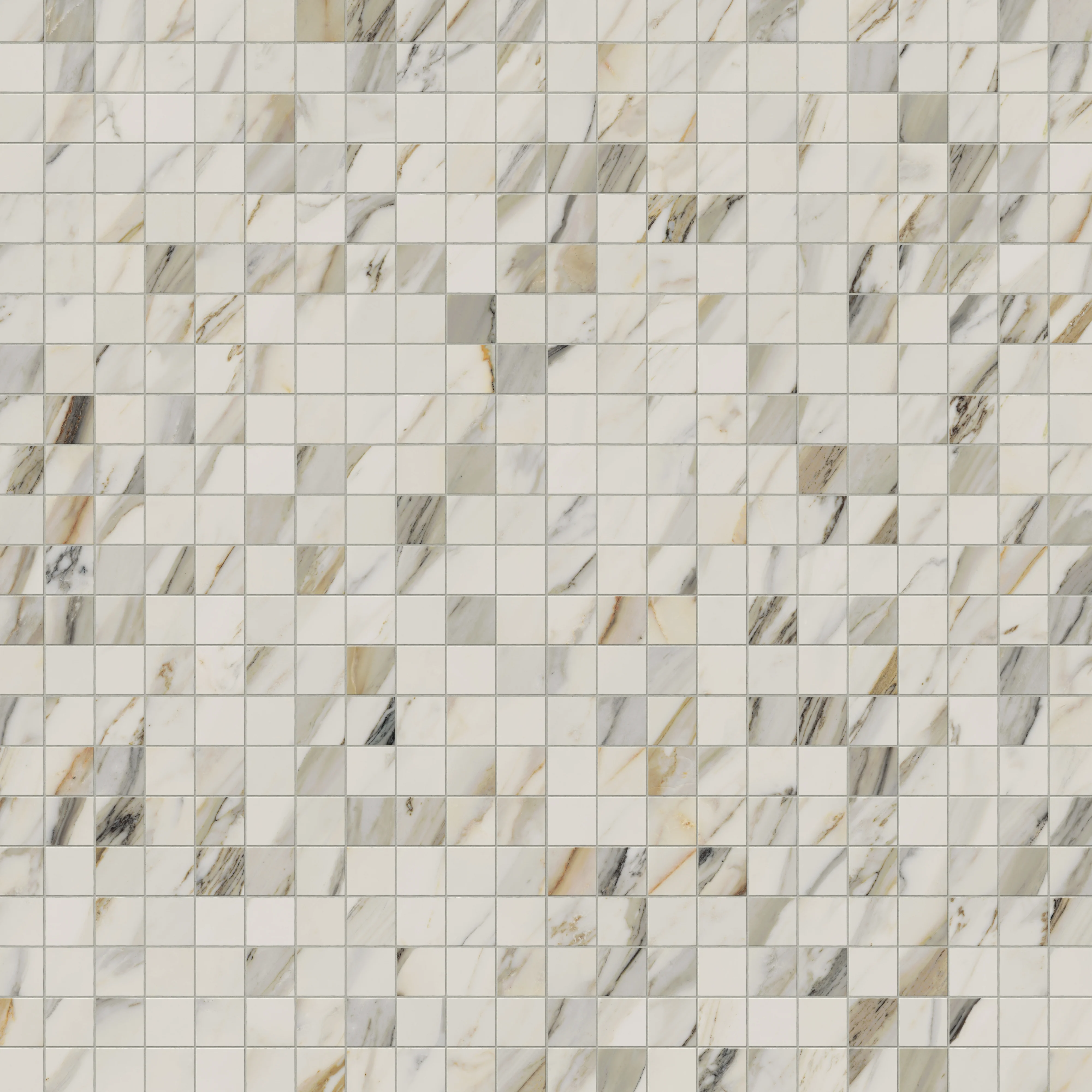 Aniston 2x2 Polished Porcelain Mosaic Tile in Calacatta Cremo - Image 4