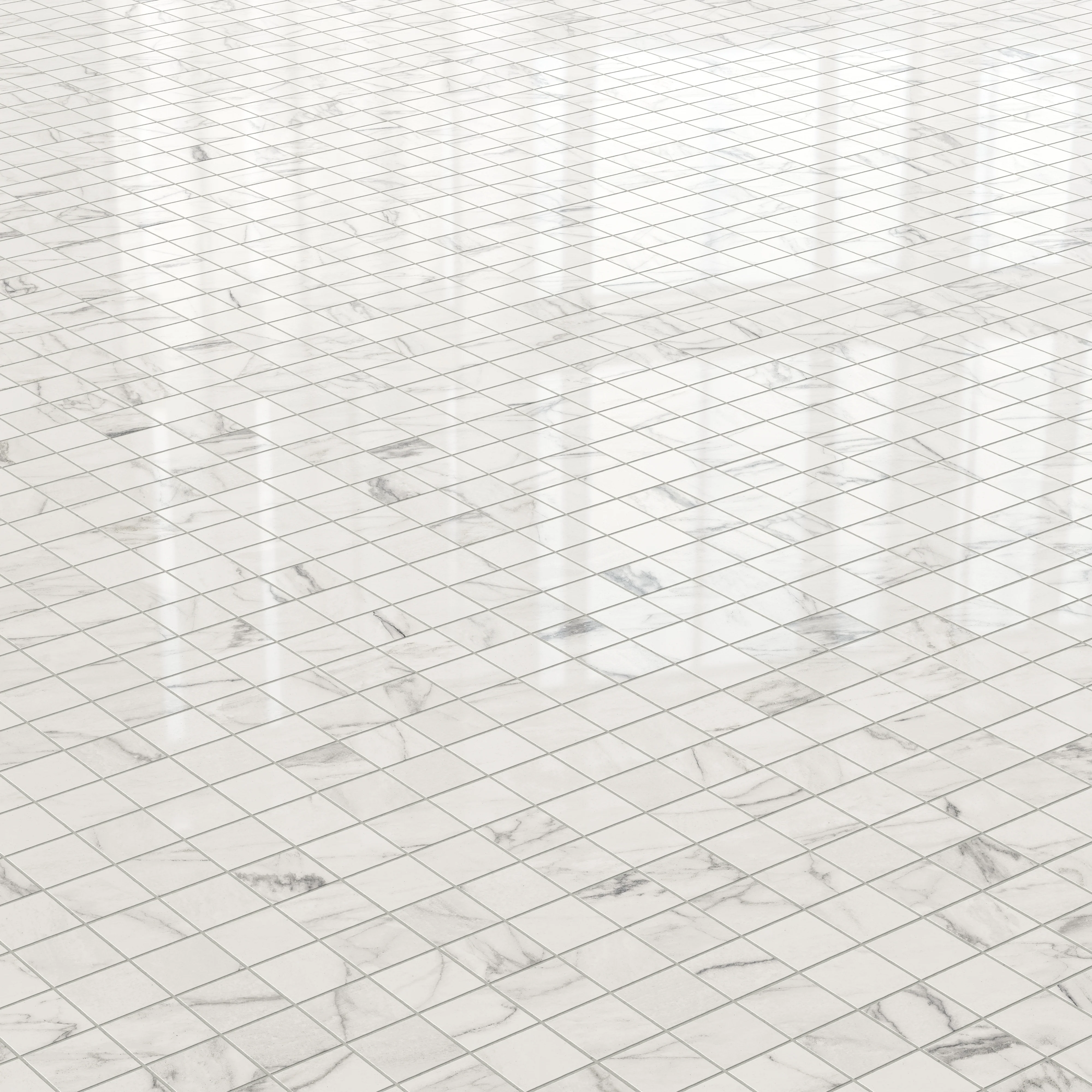 Aniston 2x2 Polished Porcelain Mosaic Tile in Calacatta Quarzite - Image 3