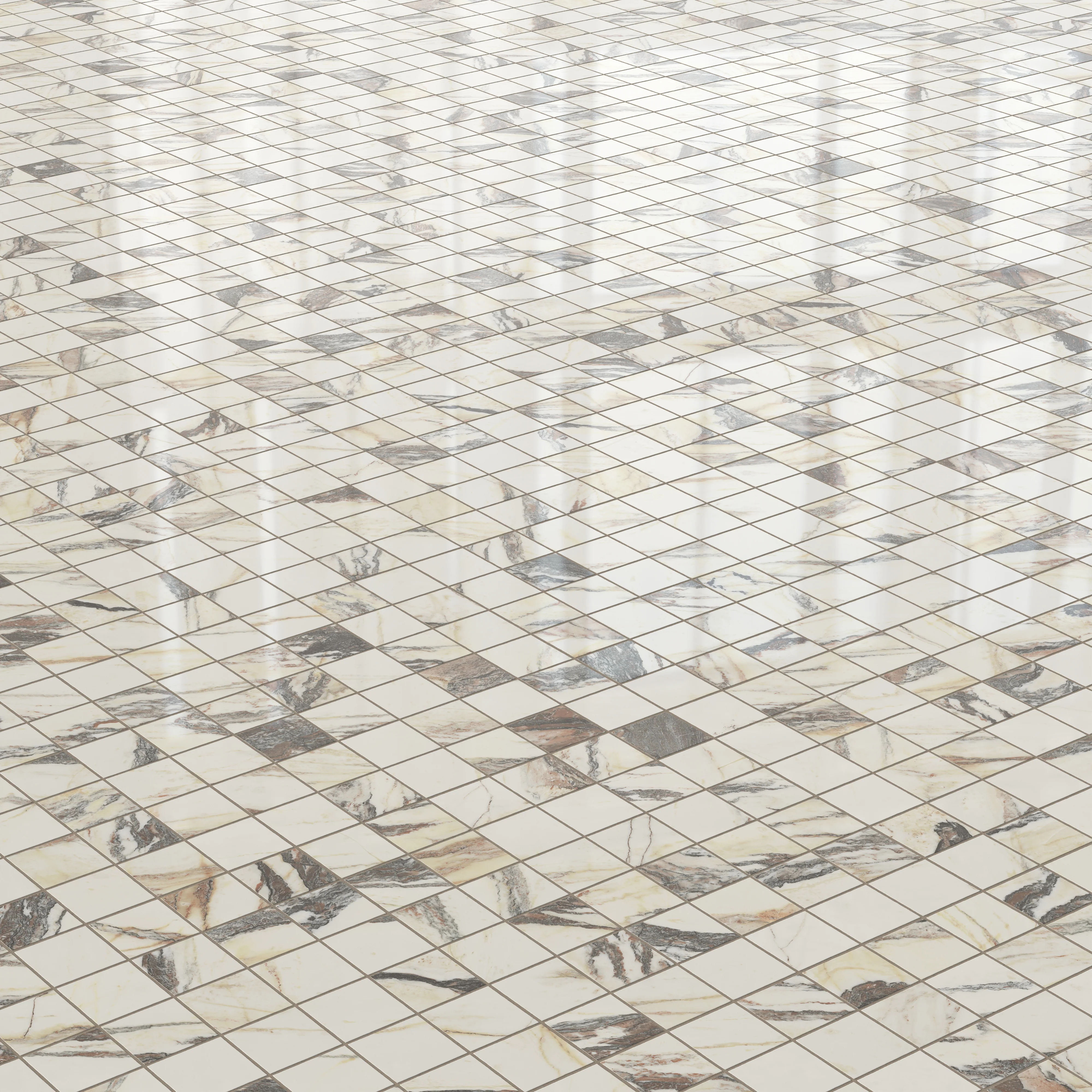 Aniston 2x2 Polished Porcelain Mosaic Tile in Calacatta Viola - Image 3