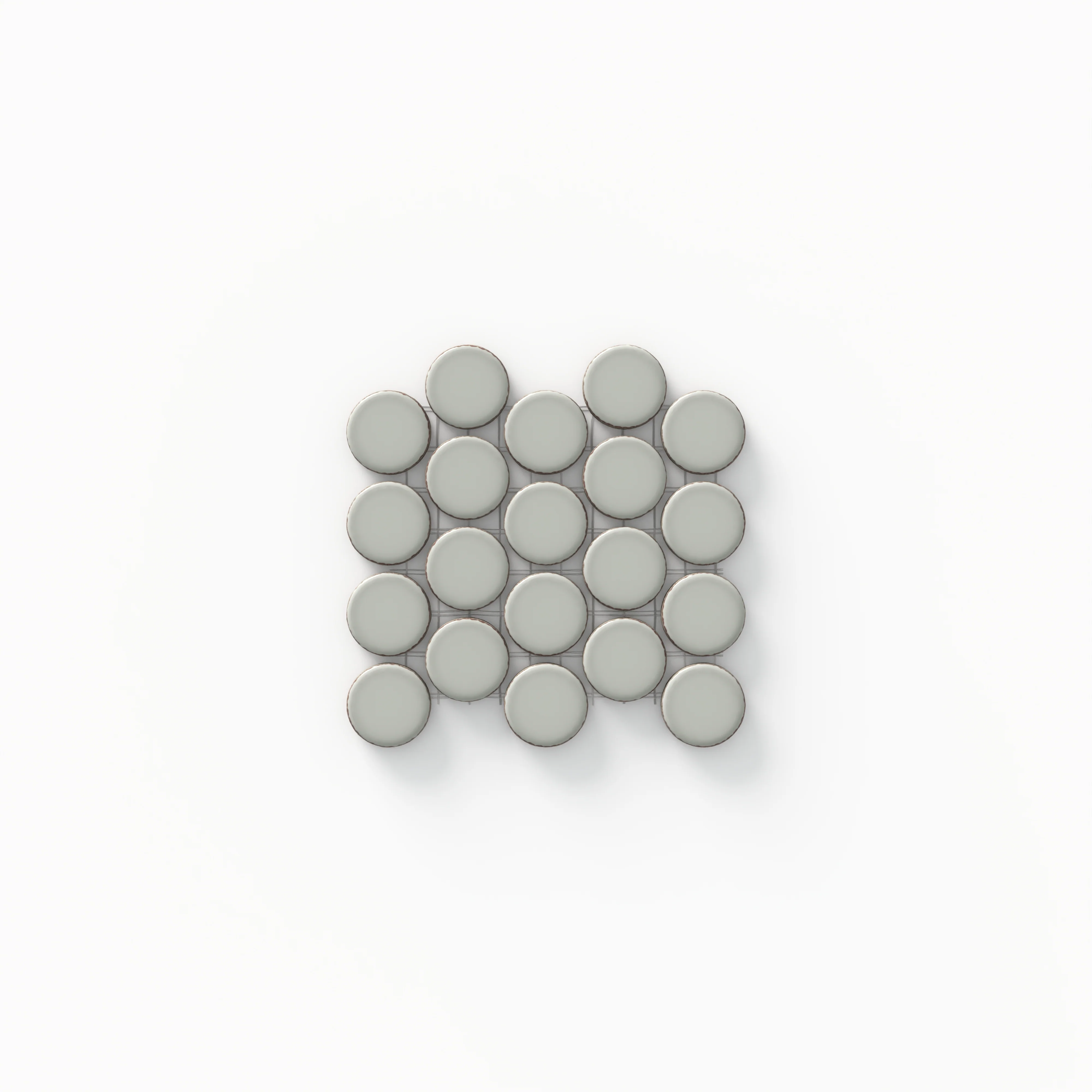 Ariel 4x3 Glossy Penny Round Mosaic in Sage Sample