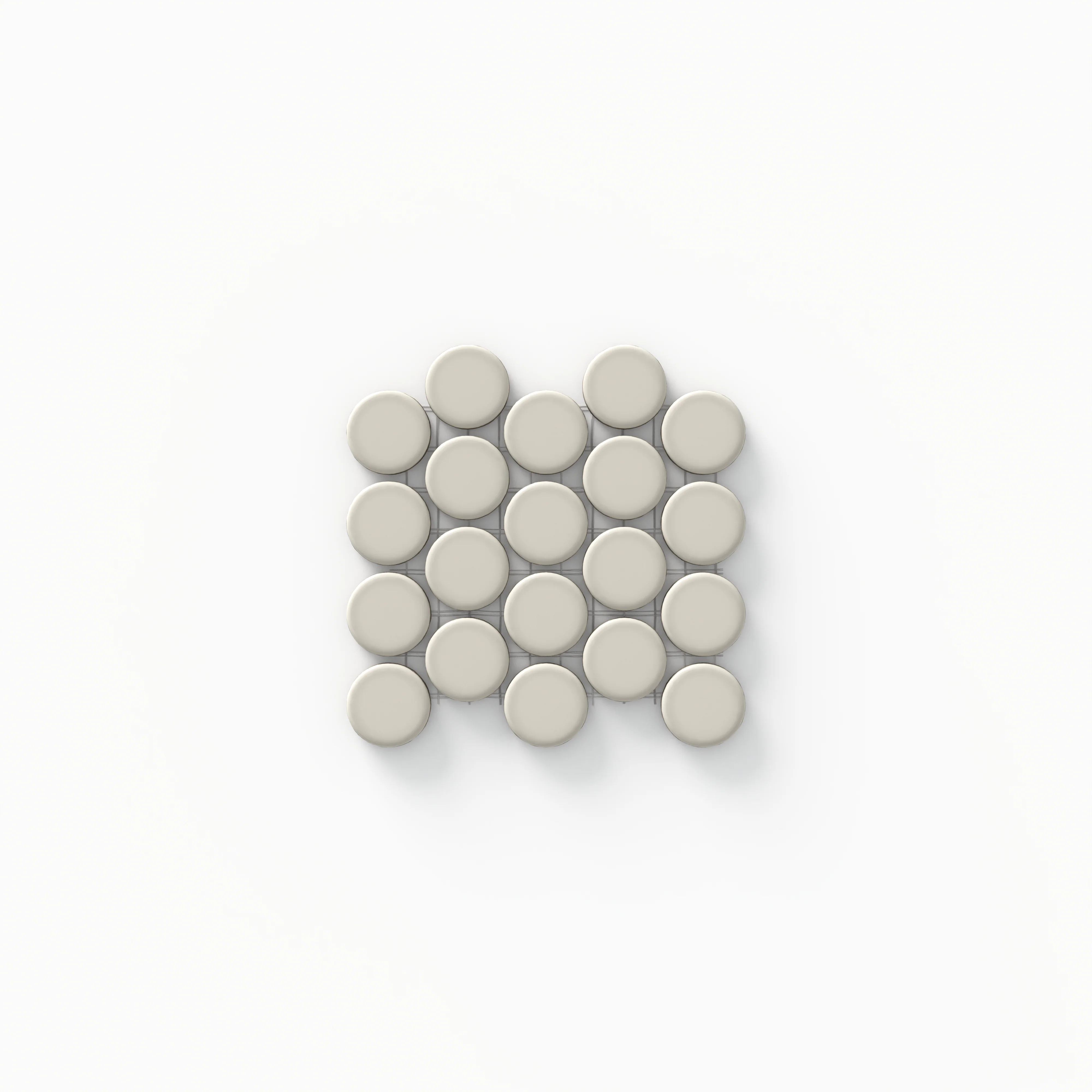 Ariel 4x3 Glossy Penny Round Mosaic in Shell Sample