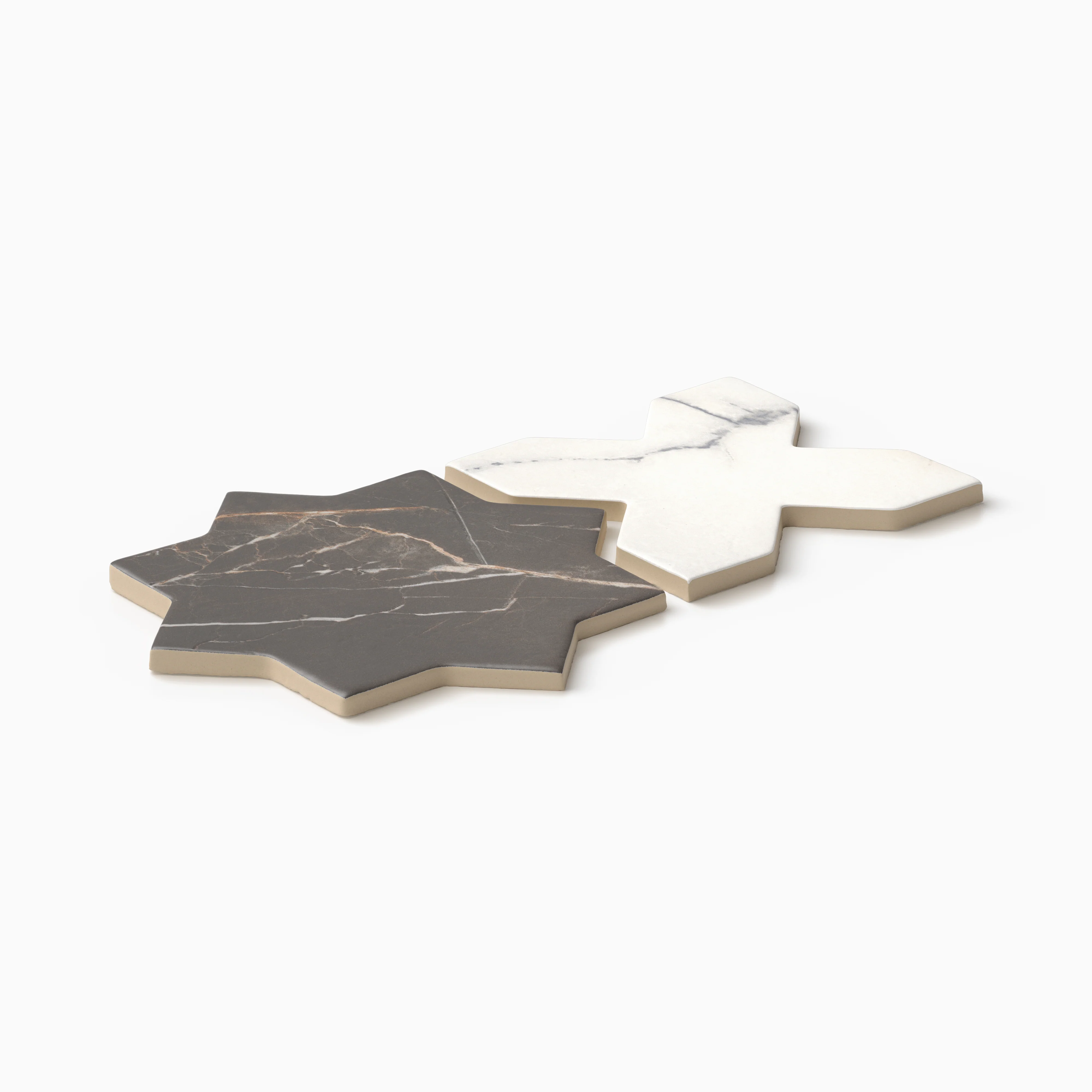 Aslan 6x12 Porcelain Tile Star in Imperial and Cross in Calacatta - Image 4