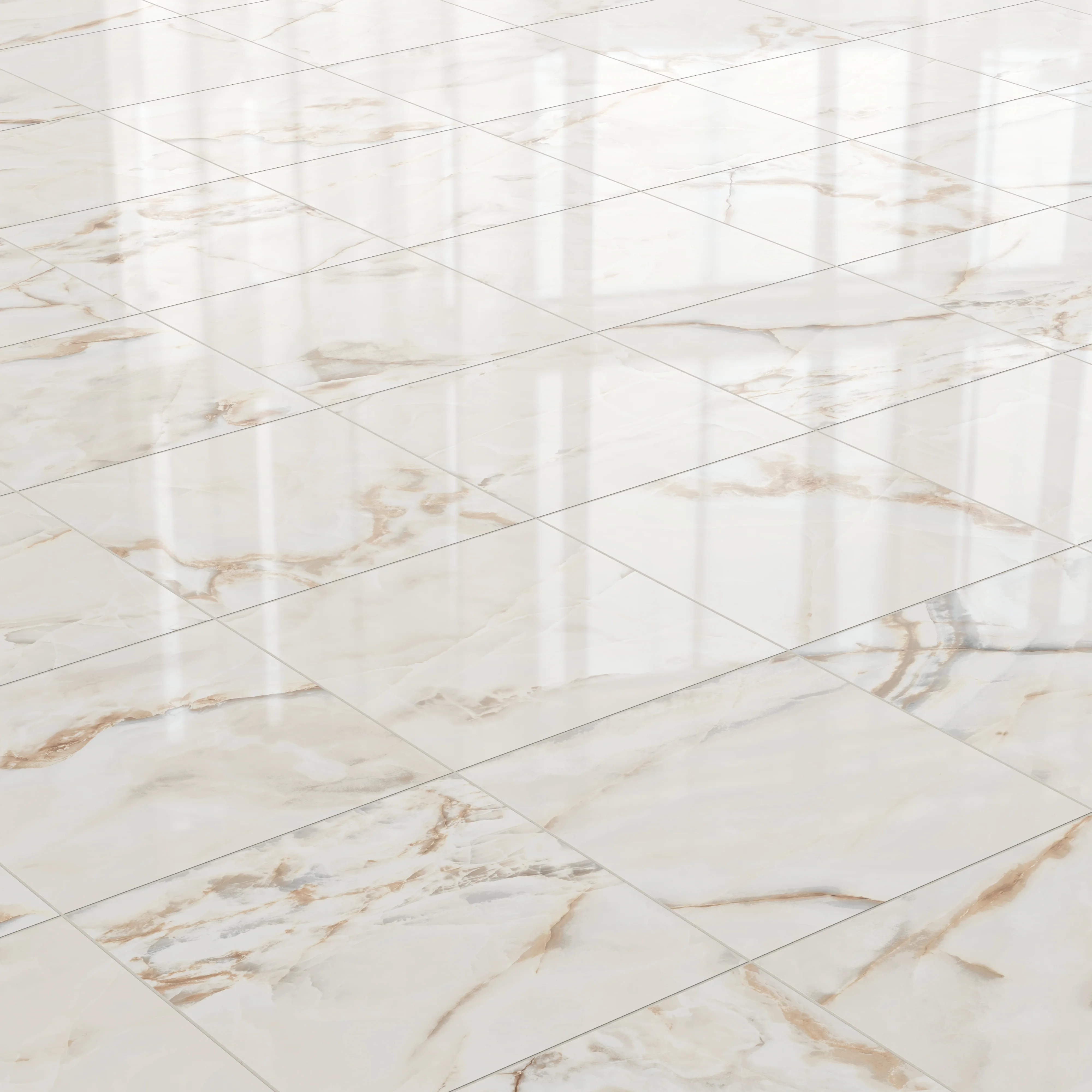 Astrid 24x24 Polished Porcelain Tile in Alabaster - Image 4