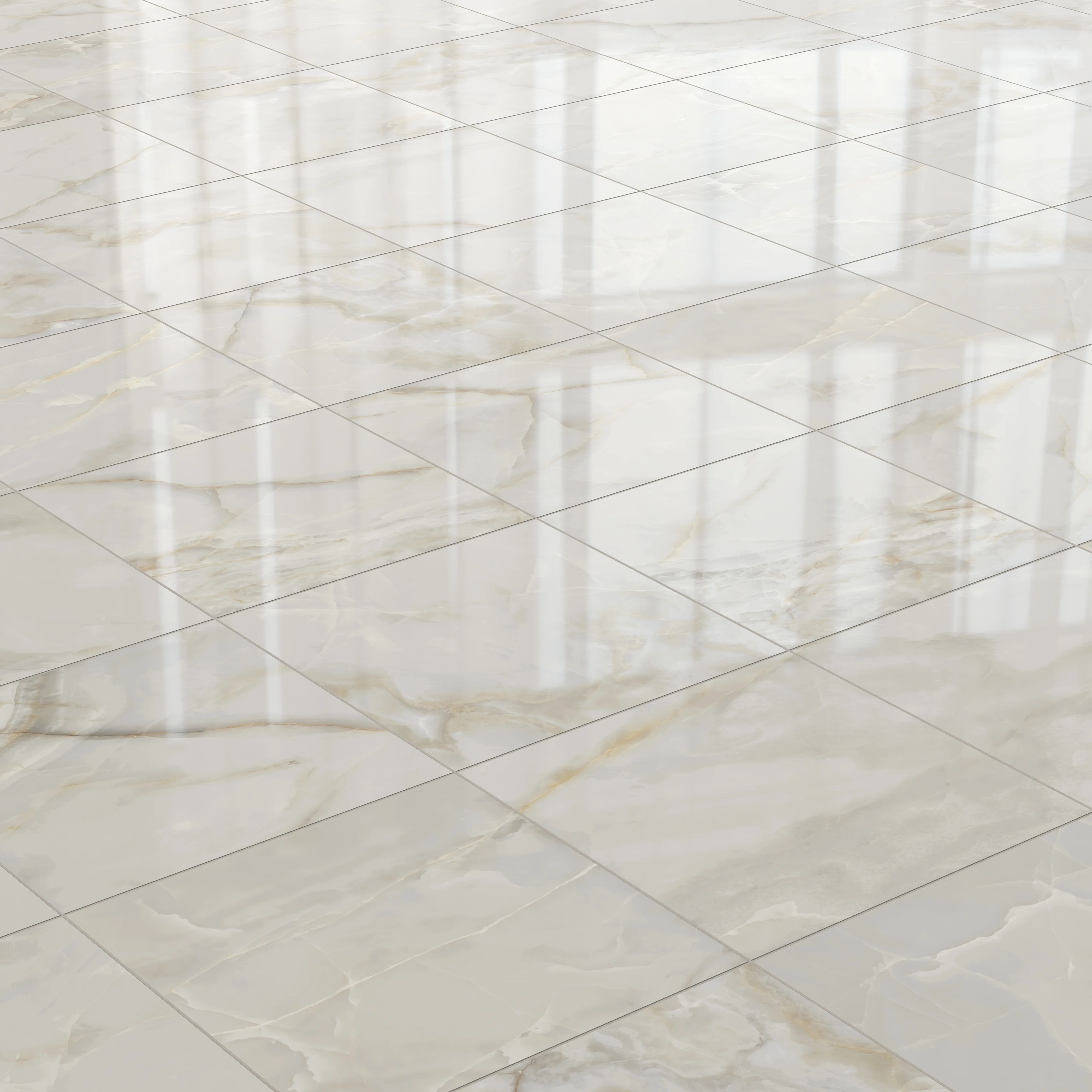 Astrid 24x24 Polished Porcelain Tile in Oyster - Image 4
