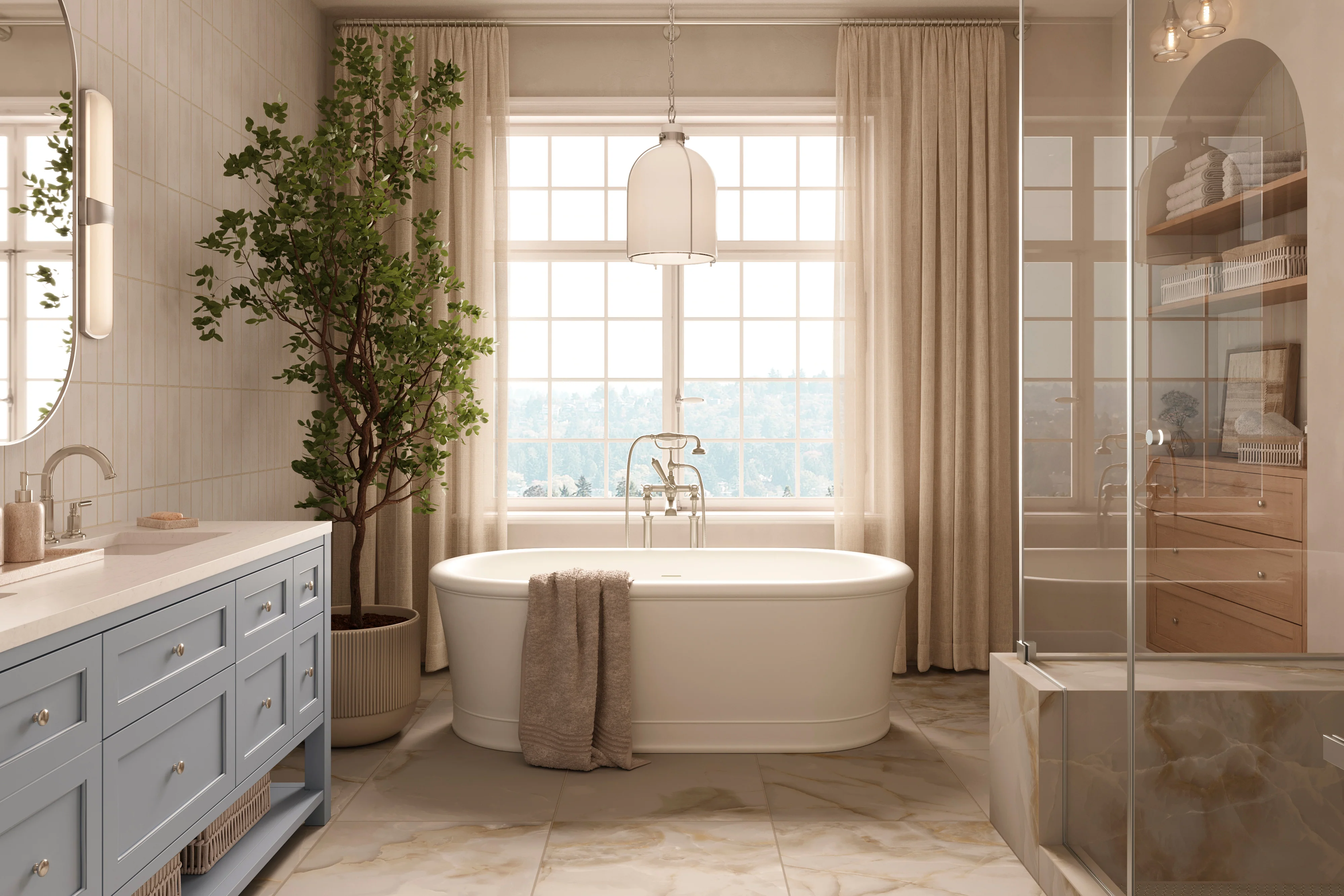 Astrid 24x48 Matte Porcelain Tile in Sand - Image 12