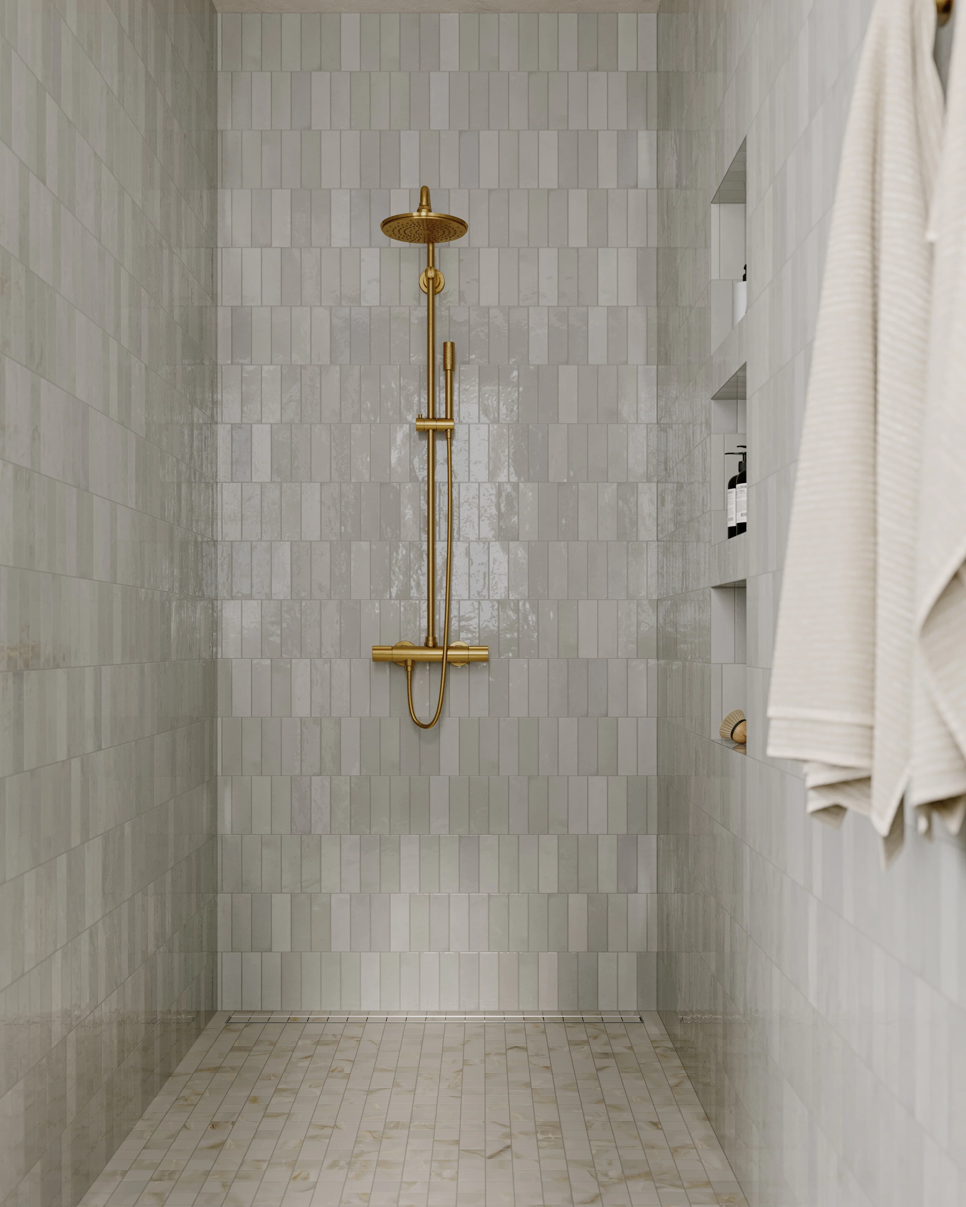 Astrid 2x2 Matte Porcelain Mosaic Tile in Oyster - Image 10
