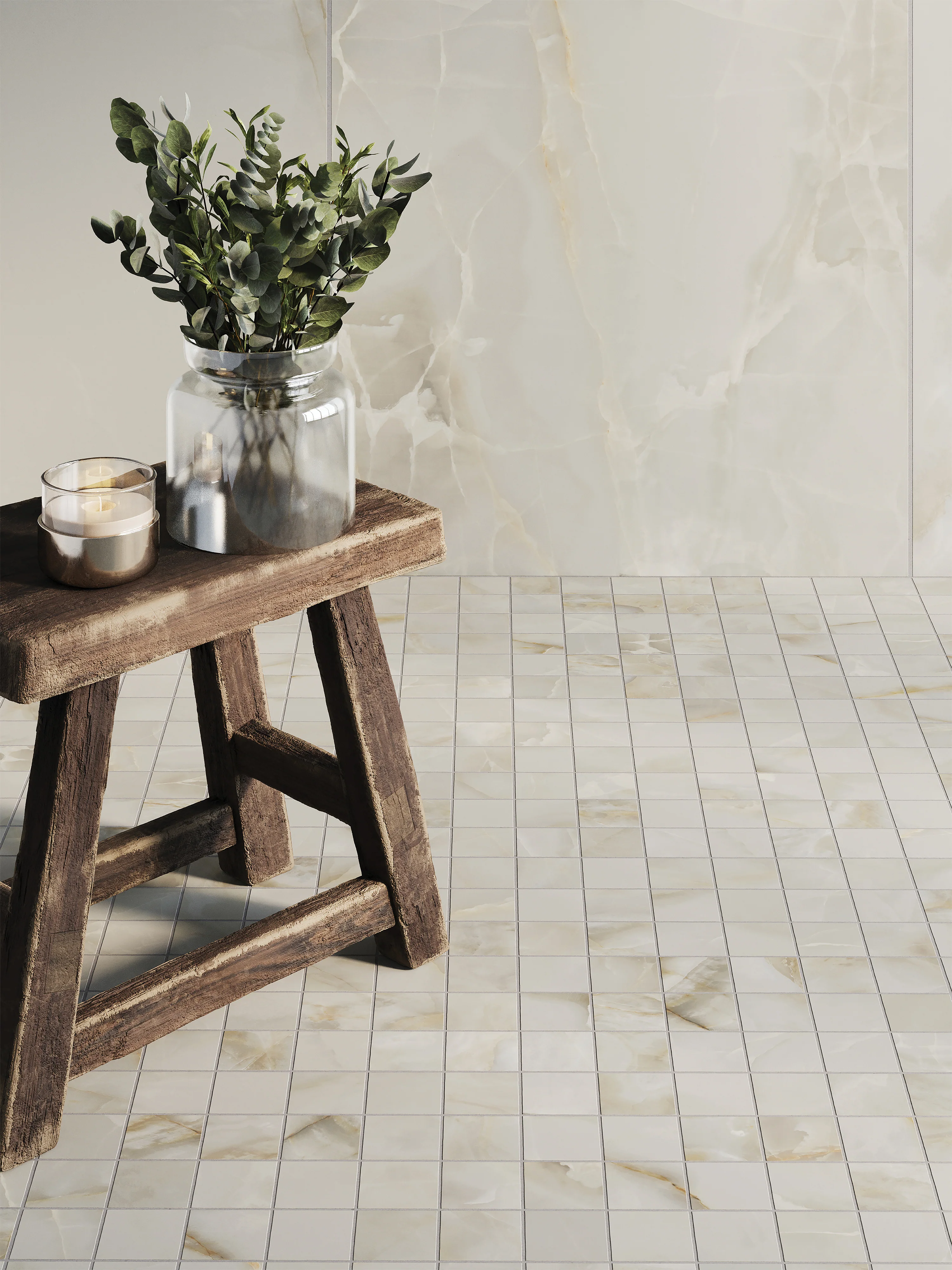 Astrid 2x2 Matte Porcelain Mosaic Tile in Oyster - Image 8