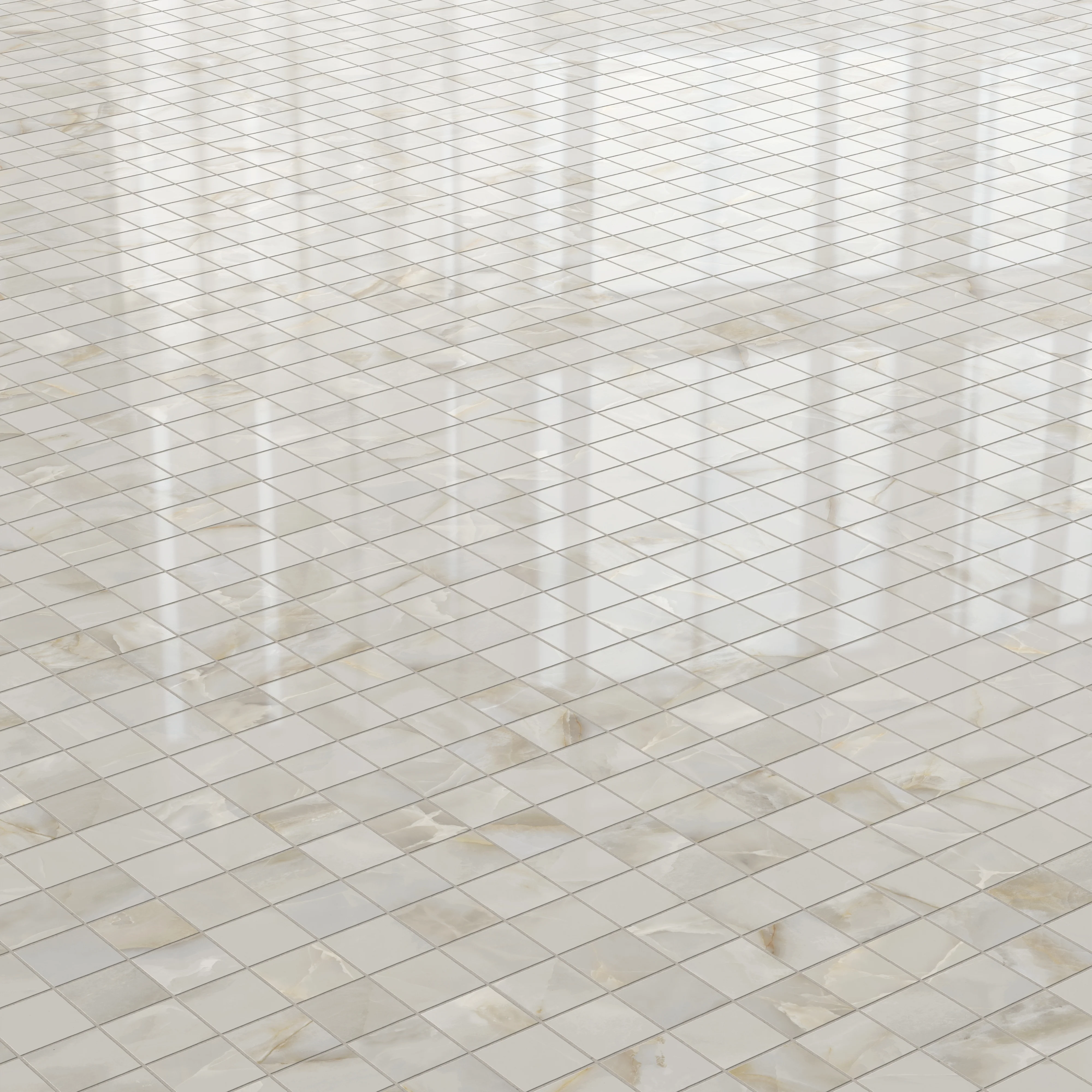 Astrid 2x2 Polished Porcelain Mosaic Tile in Oyster - Image 3