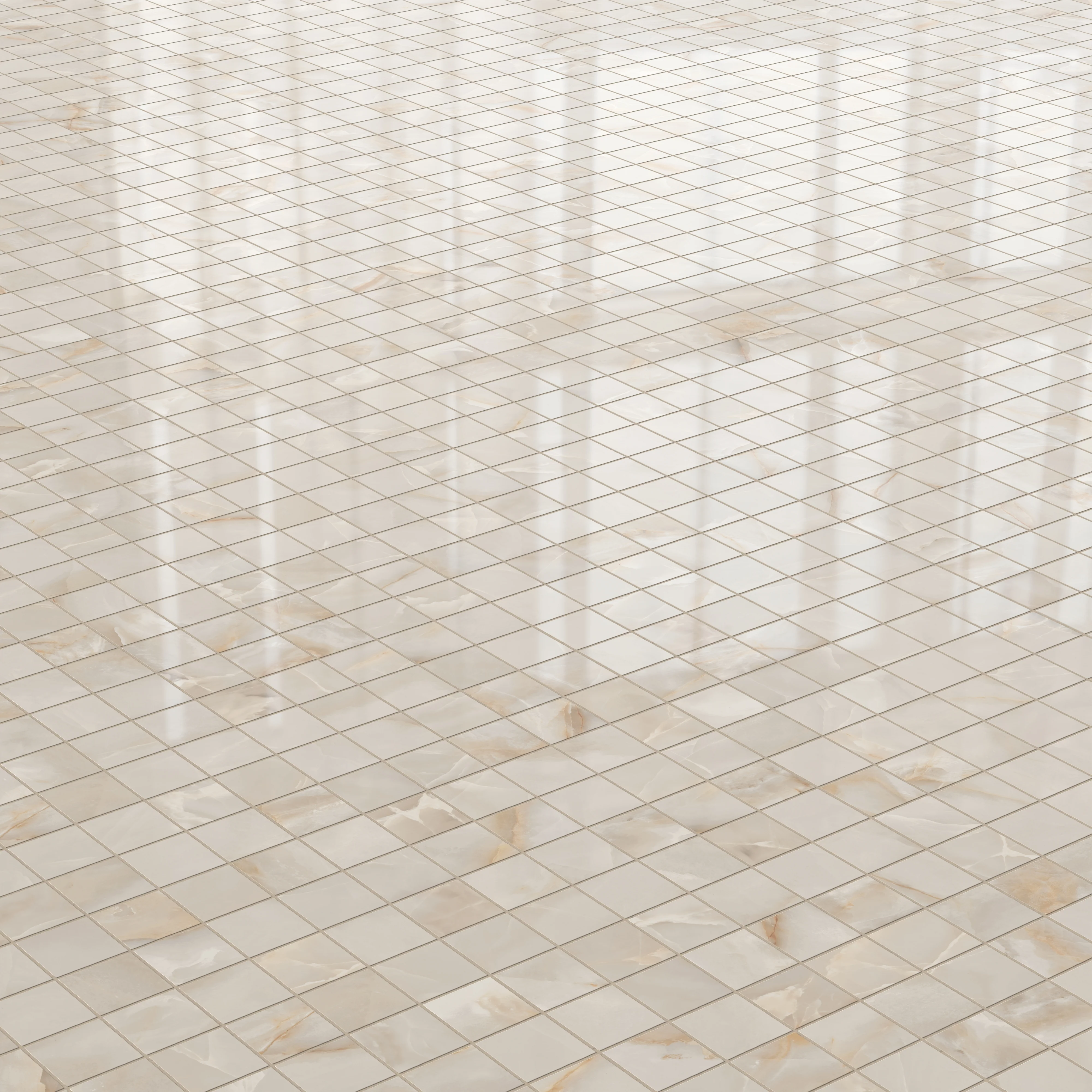 Astrid 2x2 Polished Porcelain Mosaic Tile in Sand - Image 3