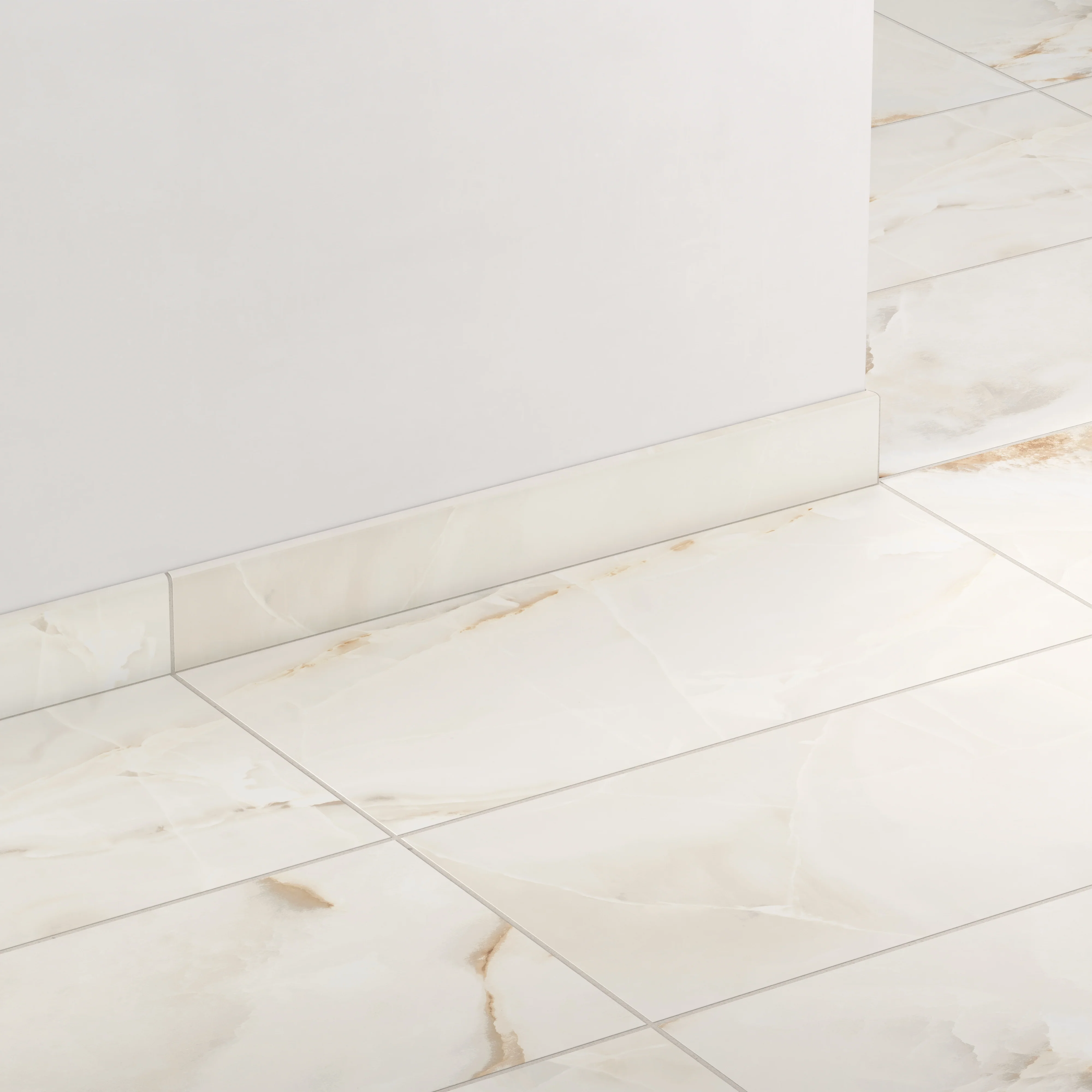 Astrid 3x24 Matte Porcelain Bullnose Tile in Alabaster - Image 3