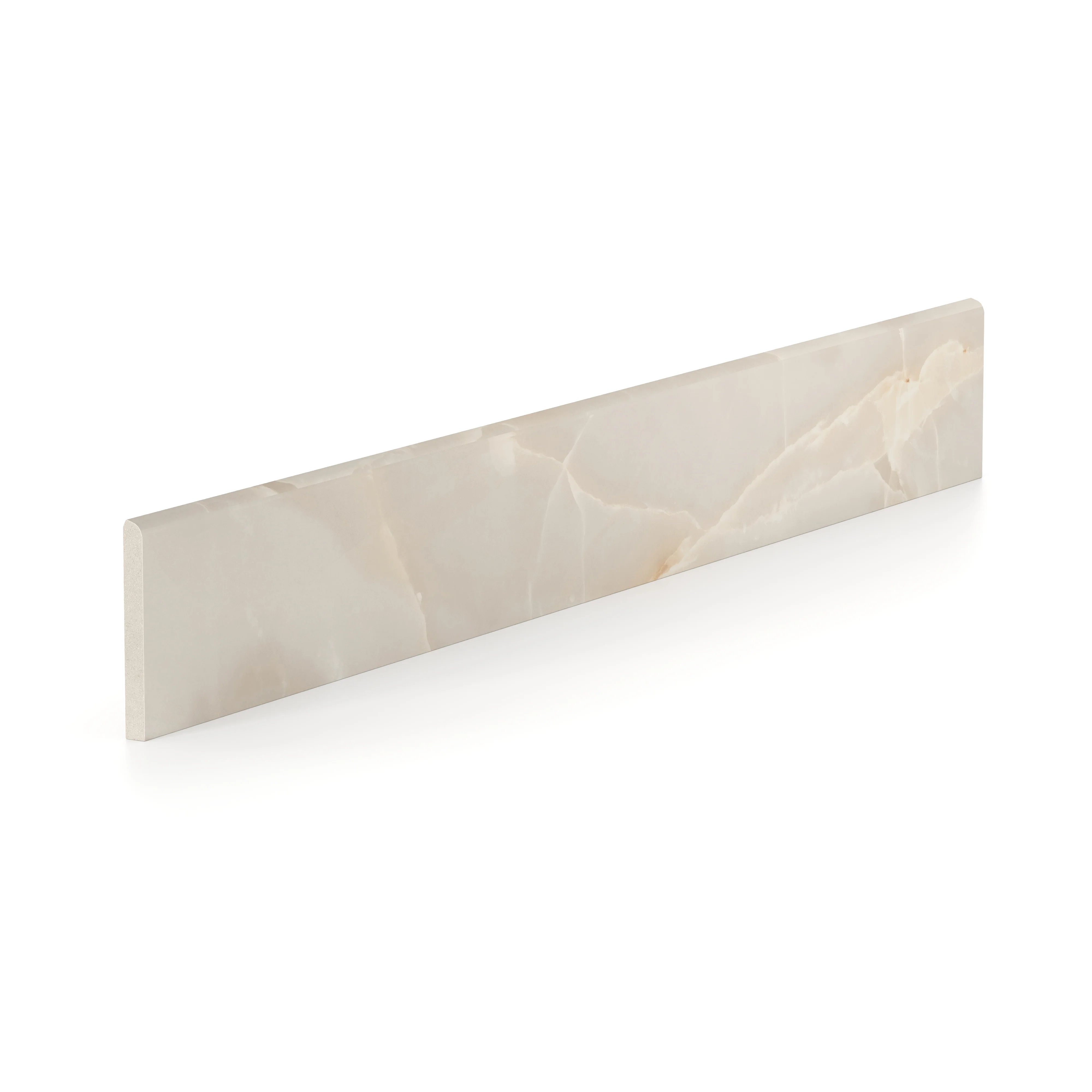 Astrid 3x24 Matte Porcelain Bullnose Tile in Sand - Image 2