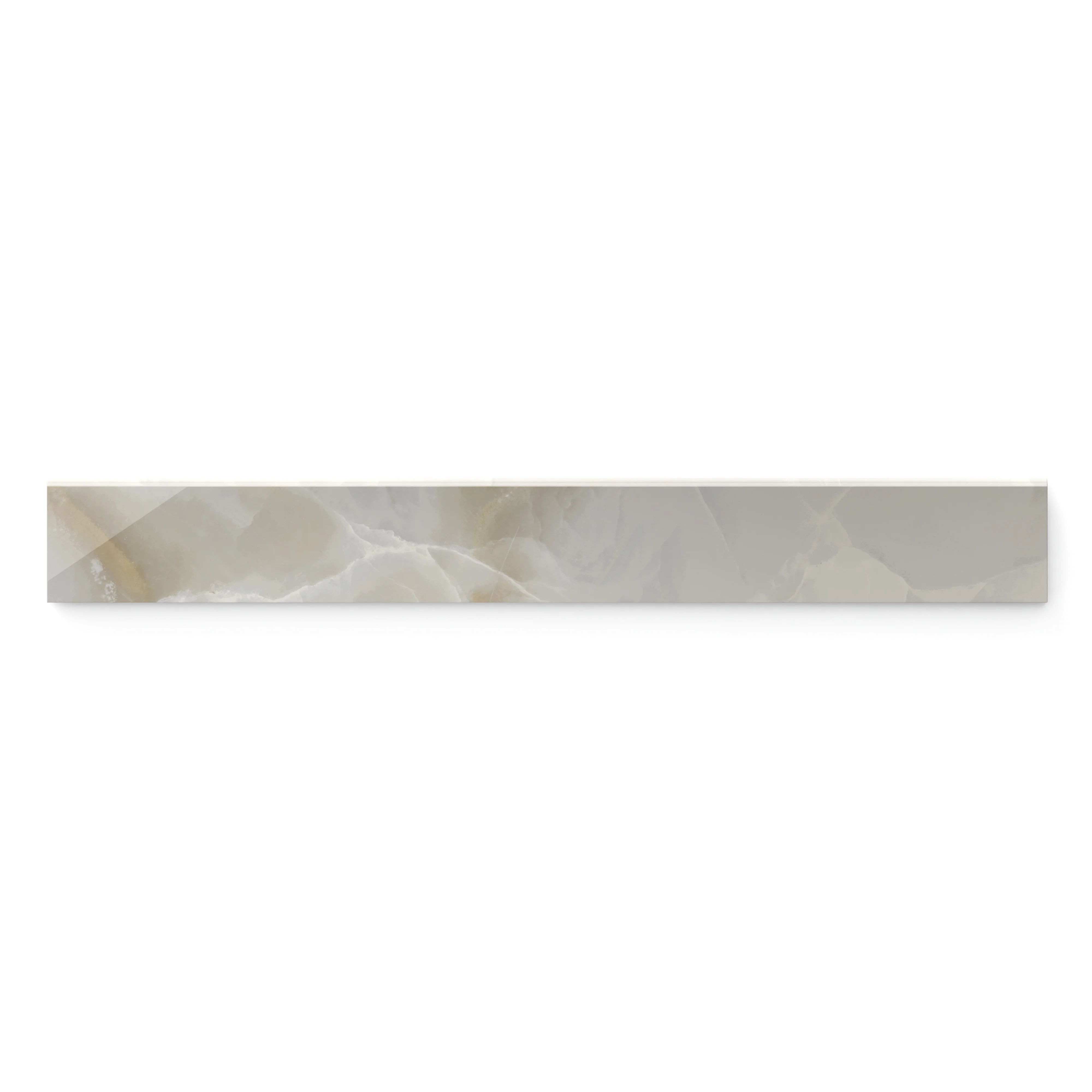 Astrid 3x24 Polished Porcelain Bullnose Tile in Oyster